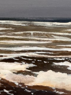 Standing - 21st Century Contemporary Sea Scape Painting of the Ocean with Sunset