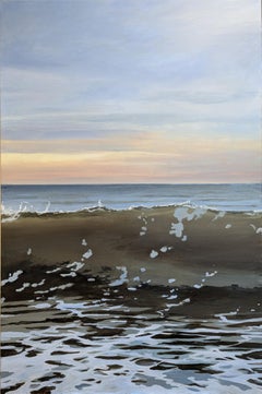 Standing - 21st Century Contemporary Sea Scape Painting of the Ocean with Sunset