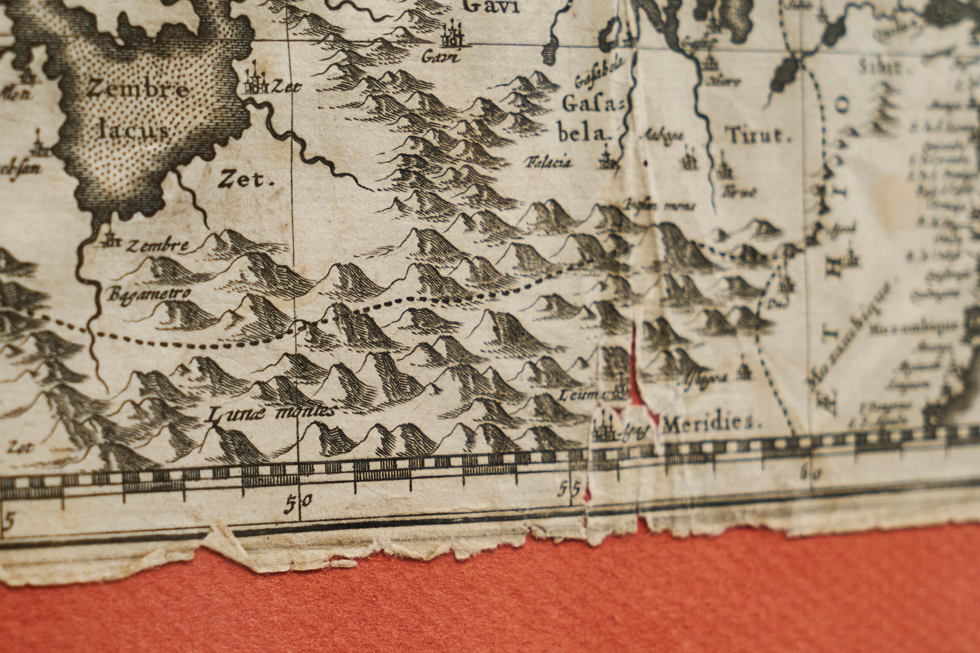 Willem Janszoon Blaeu Rare Original 17th Century Map of Ethiopia in a Pine Frame For Sale 5