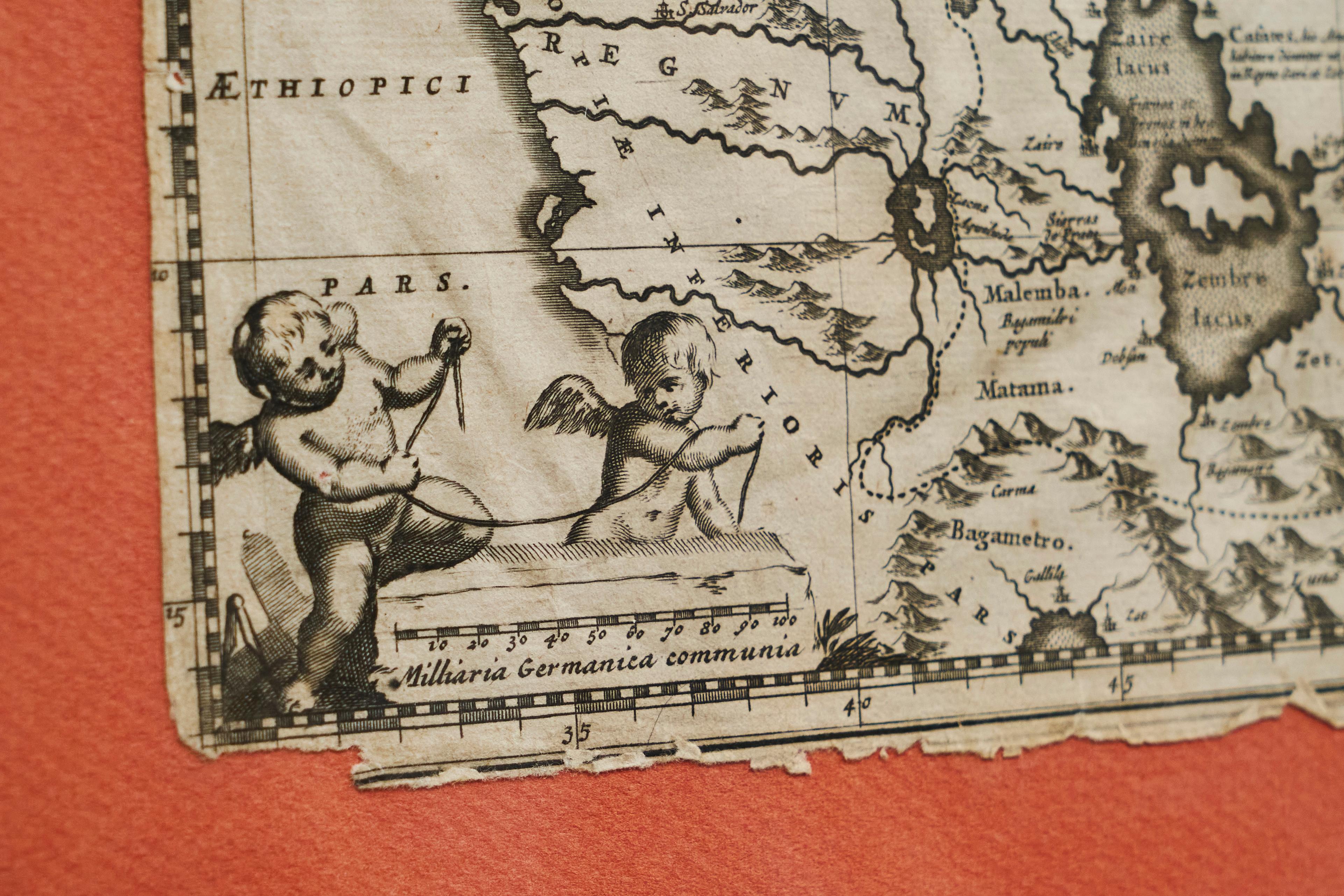 18th Century and Earlier Willem Janszoon Blaeu Rare Original 17th Century Map of Ethiopia in a Pine Frame For Sale