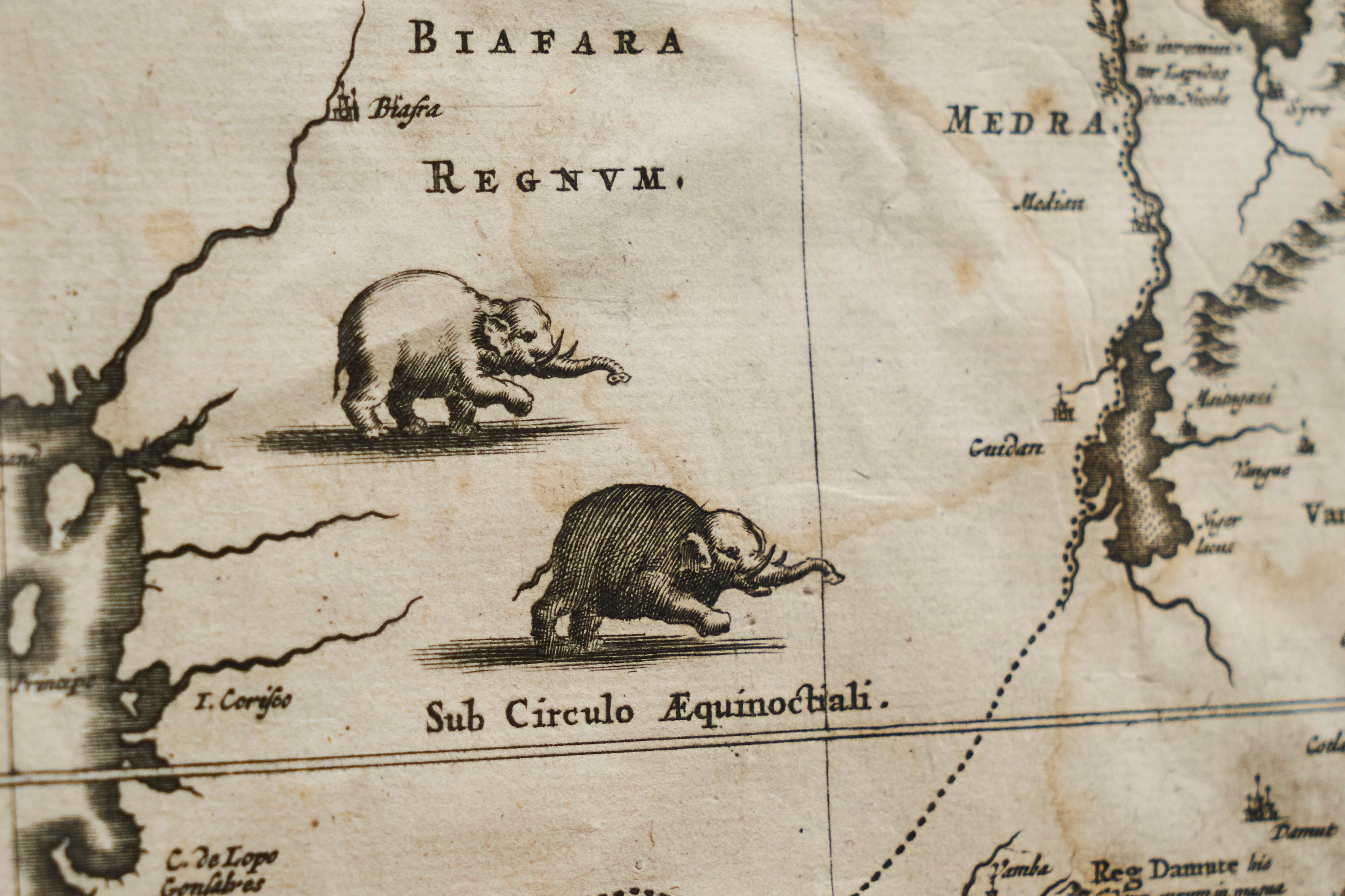 Willem Janszoon Blaeu Rare Original 17th Century Map of Ethiopia in a Pine Frame For Sale 4