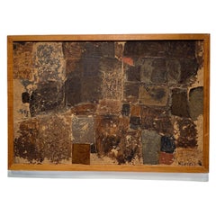 Willem Kloppers, abstract/brutalist "Matter Painting", ca. 1970 in tonal brown