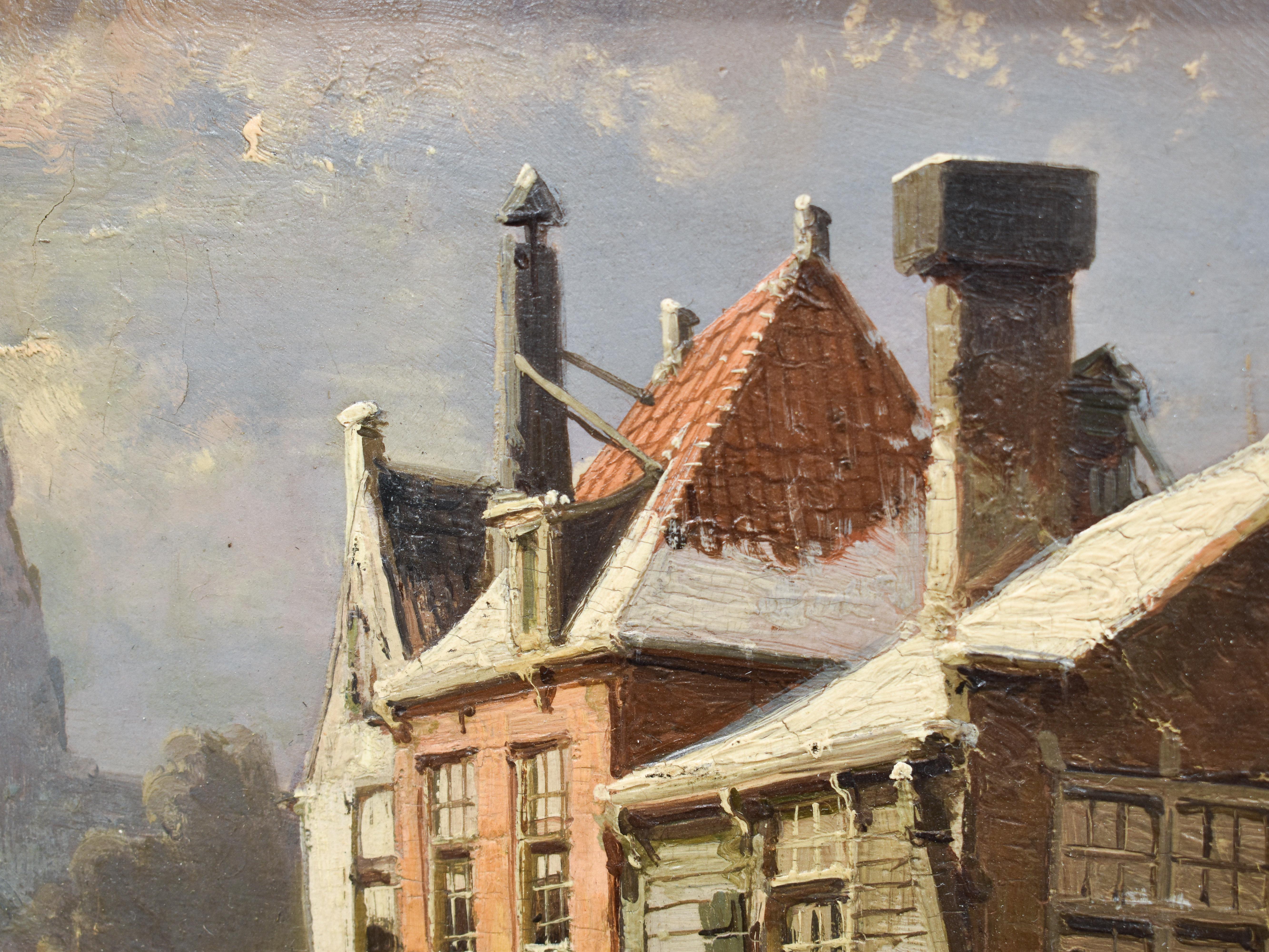Cityscape in the snow - Willem Koekkoek (1839-1895) - Dutch - Europe - City  4