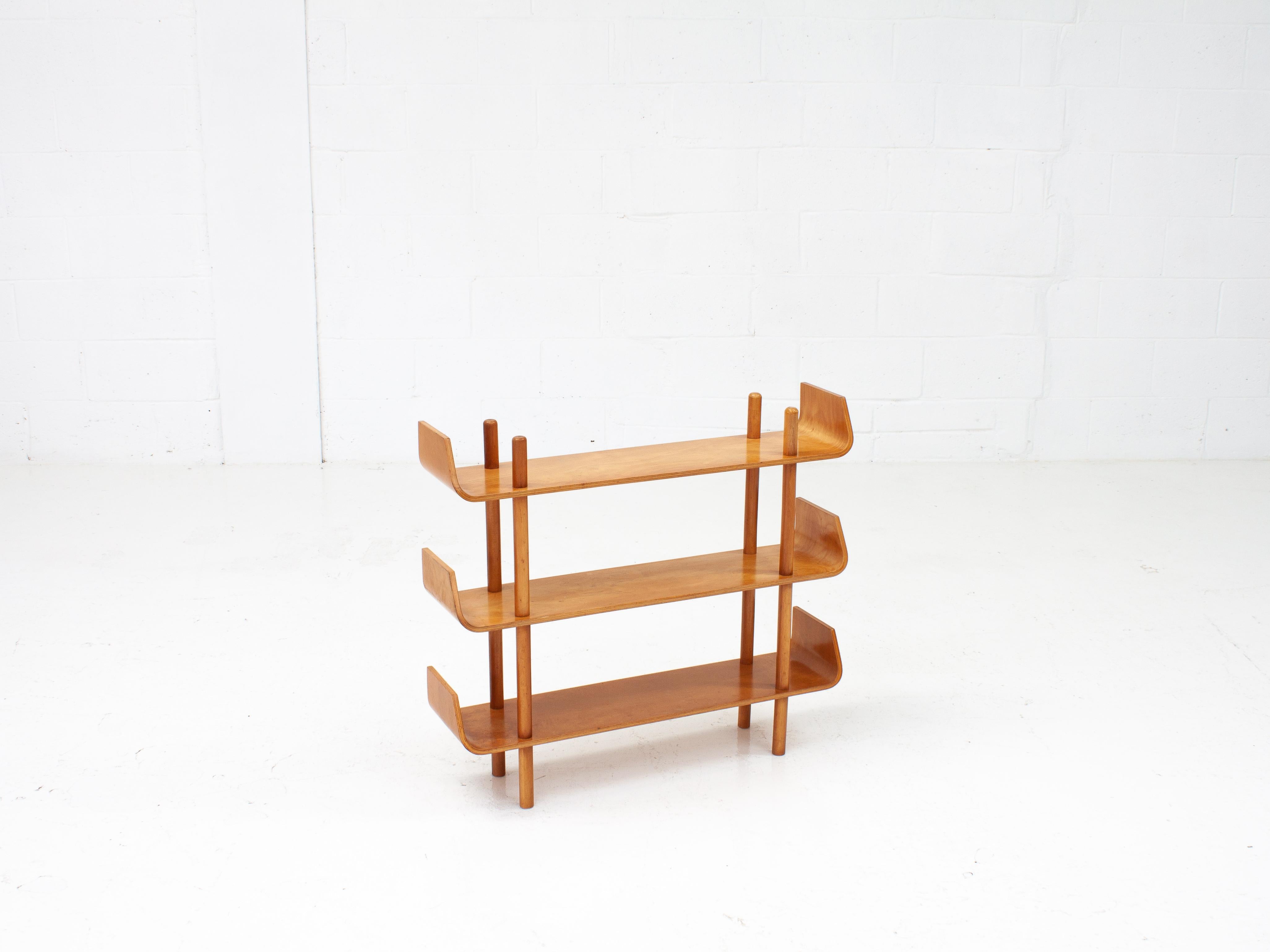 Mid-Century Modern Willem Lutjens Bentwood Shelving Unit for Gouda den Boer, Netherlands, 1950s