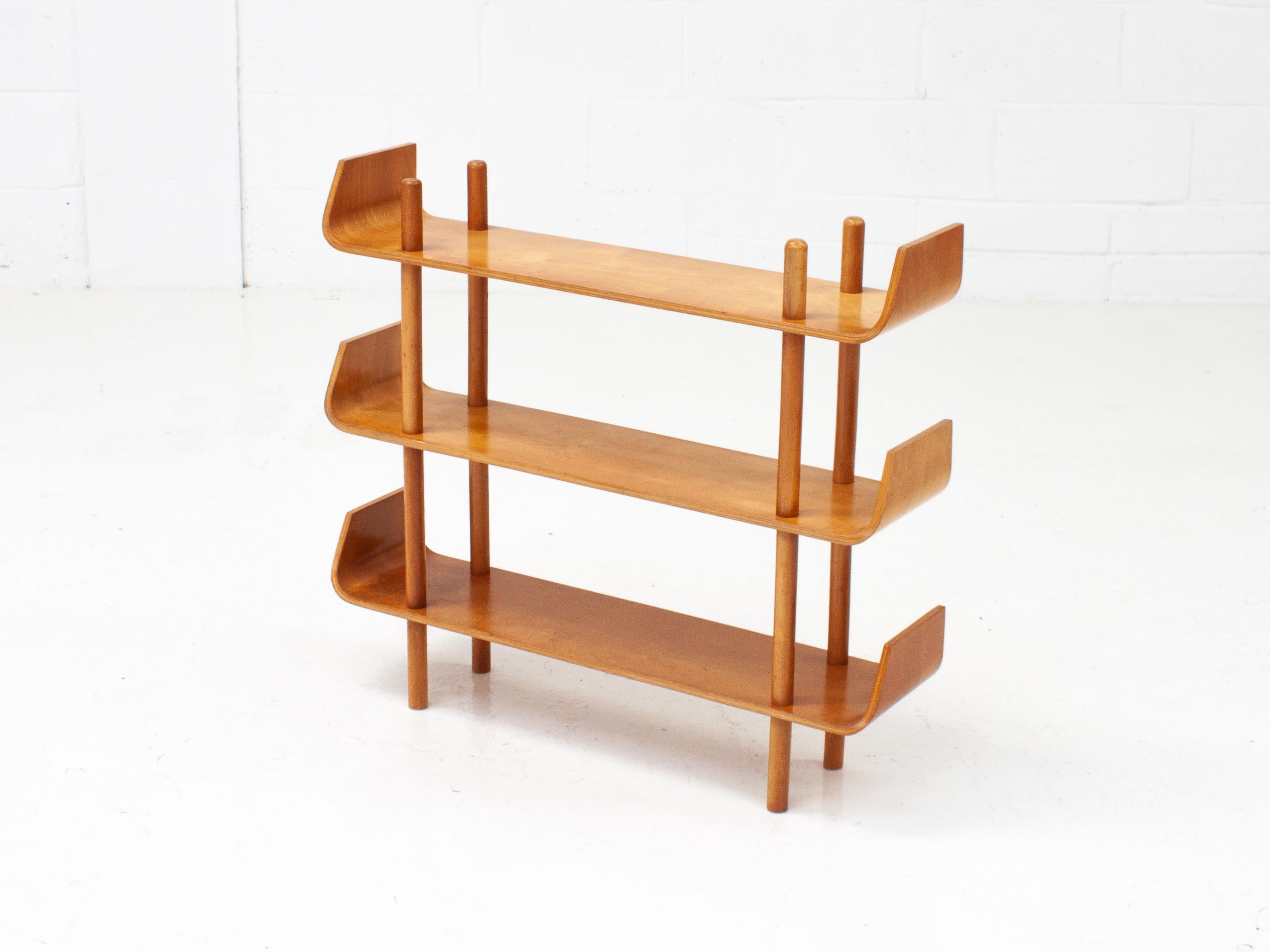 20th Century Willem Lutjens Bentwood Shelving Unit for Gouda den Boer, Netherlands, 1950s
