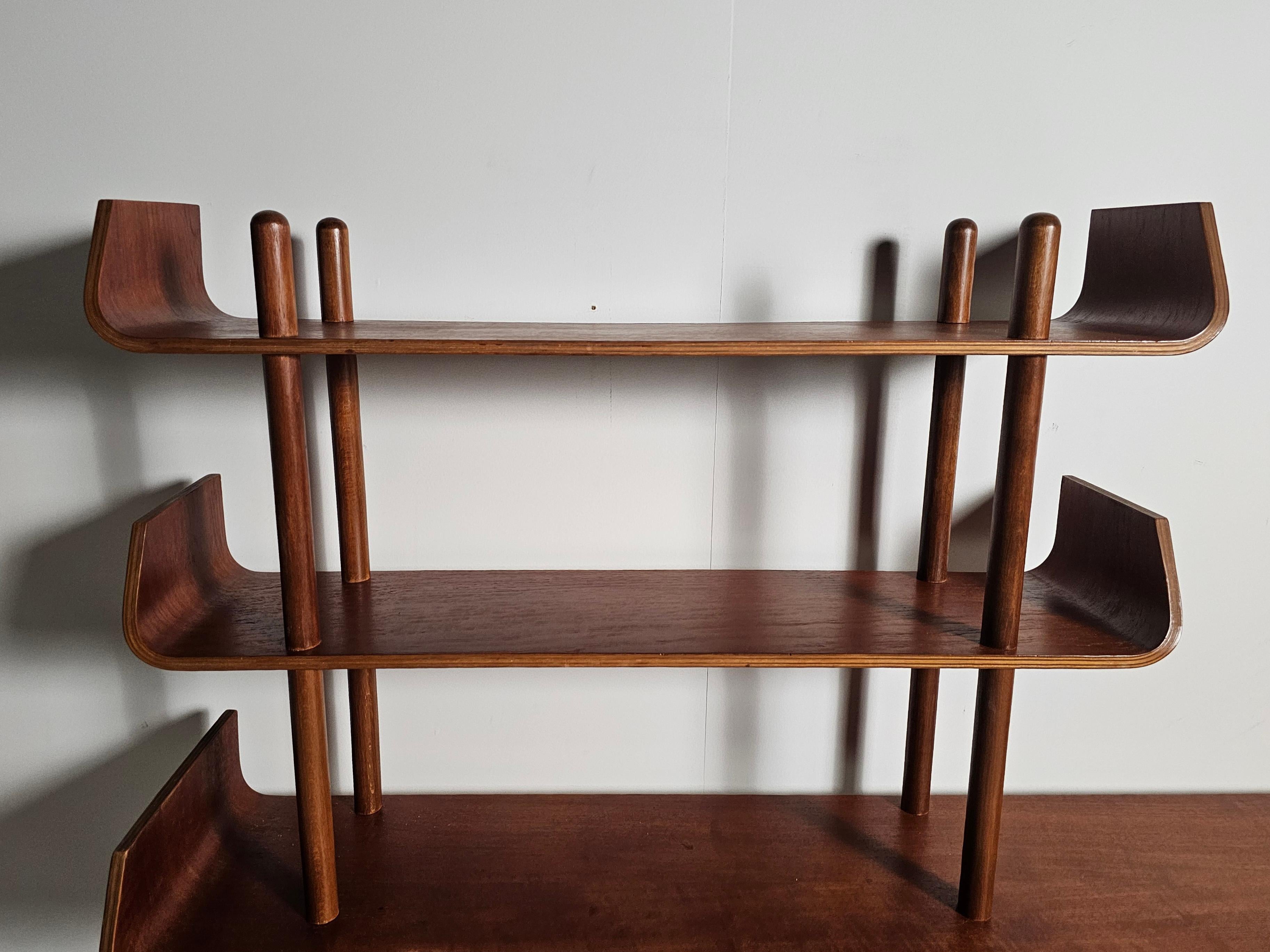 Dutch Willem Lutjens Teak Bookcase for Den Boer Gouda,  The Netherlands, 1953 For Sale