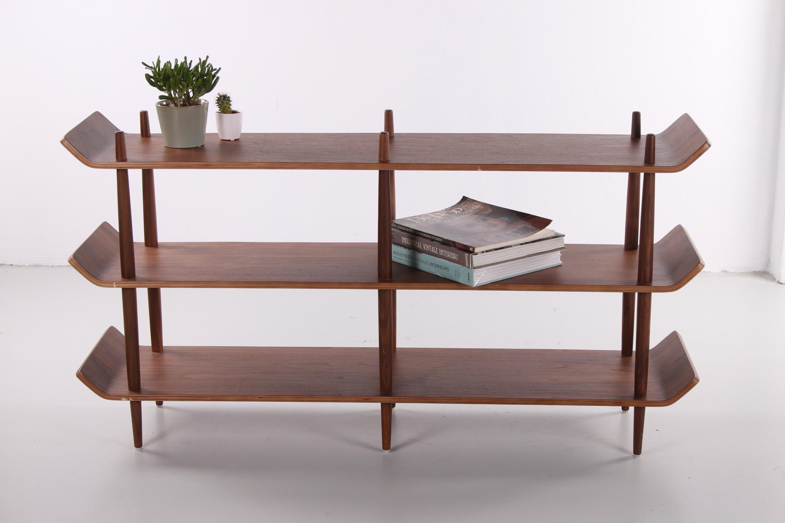 Teak Willem Lutjes Stokkenkast Bookshelf or Case Made by De Boer Gouda