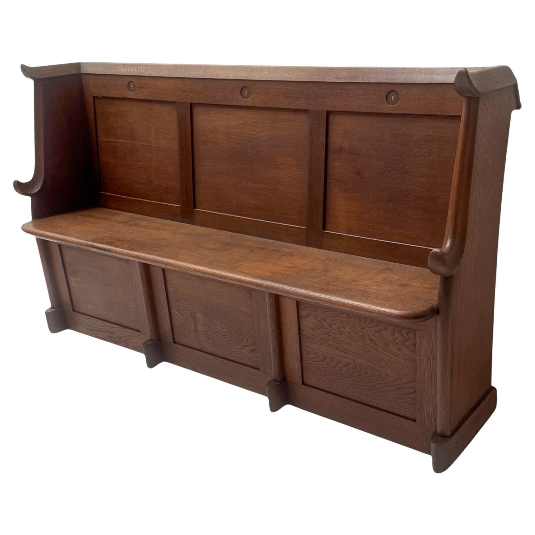 Willem Penaat Art Deco Amsterdamse School Three-Seat Bench, 1920s