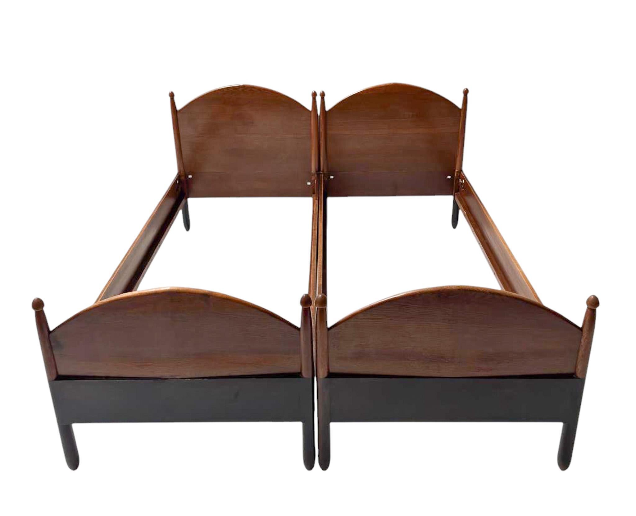 Willem Penaat Art Deco Amsterdamse School Twin-Betten für Metz & Co., 1920er Jahre (Niederländisch) im Angebot
