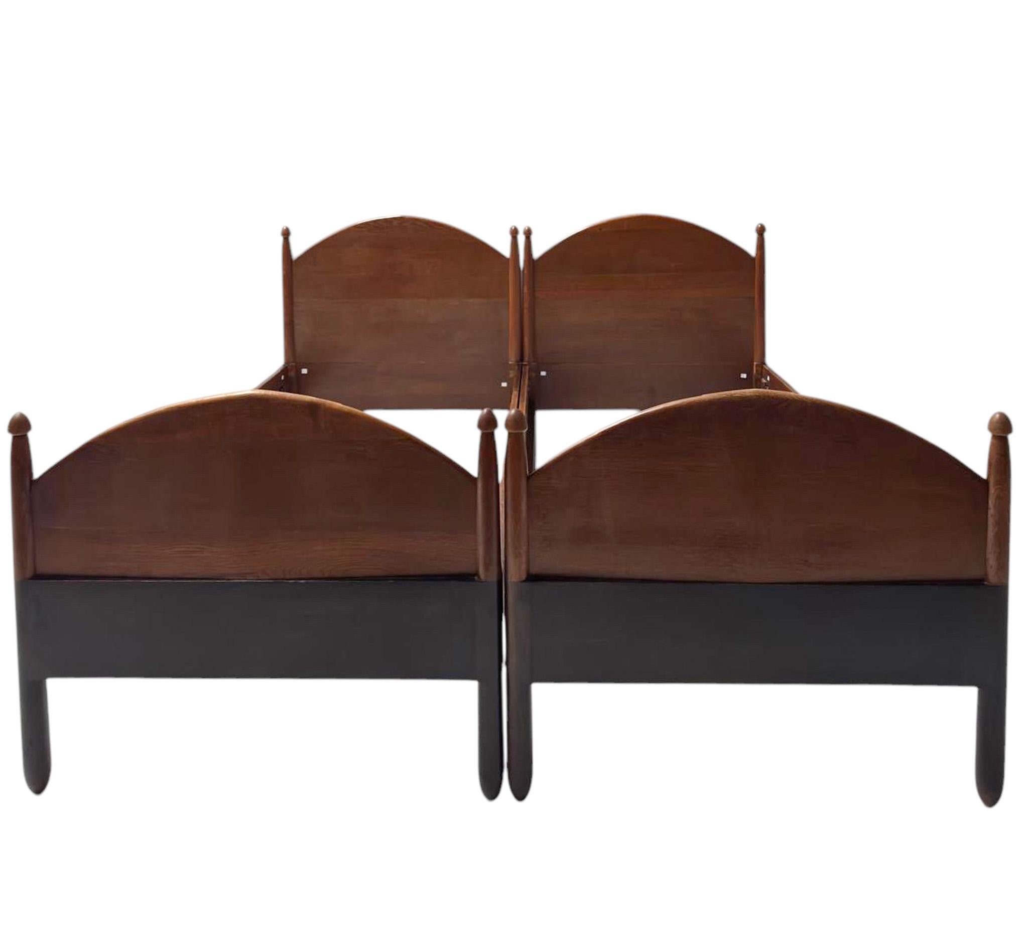 Willem Penaat Art Deco Amsterdamse School Twin-Betten für Metz & Co., 1920er Jahre (Frühes 20. Jahrhundert) im Angebot