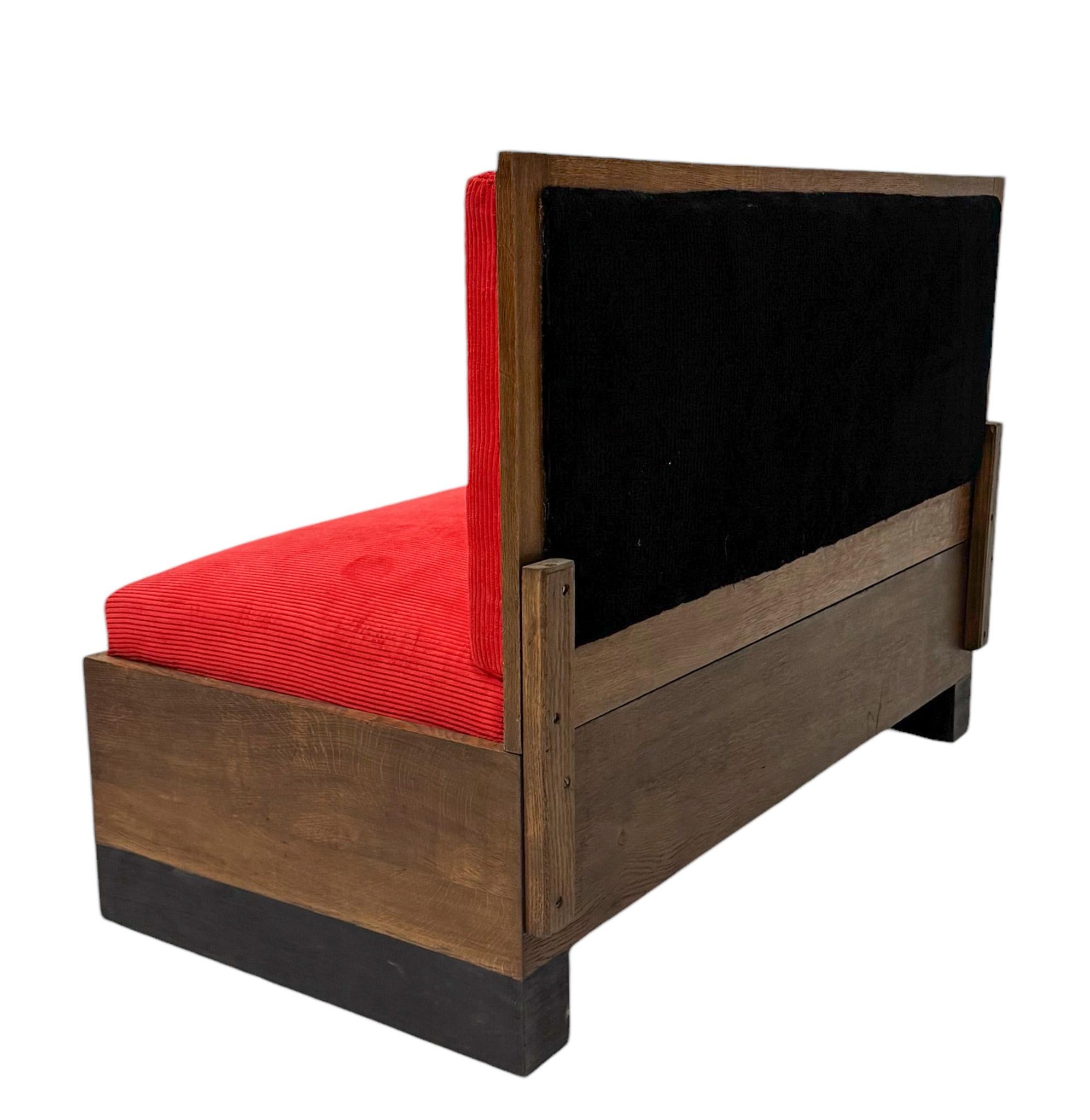 Willem Penaat Modernistische Art-Déco-Bank oder Sofa für Metz & Co, 1930er Jahre (Stoff) im Angebot