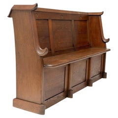 Willem Penaat Art Deco Three-Seat Bench, Solid Oak, 1920s