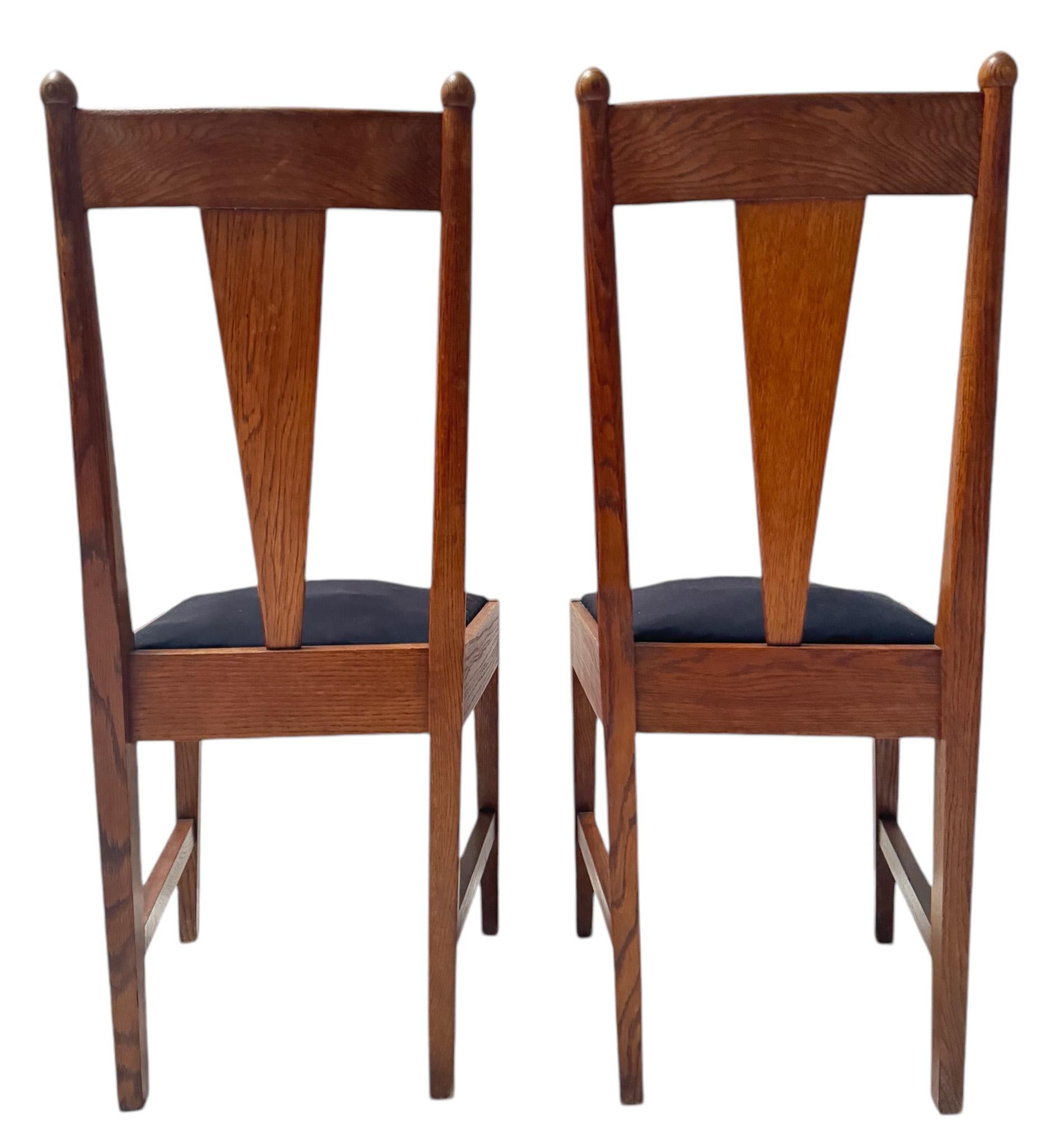 Dutch Willem Penaat Two Art Deco Amsterdamse School Chairs for Metz & Co. Amsterdam For Sale