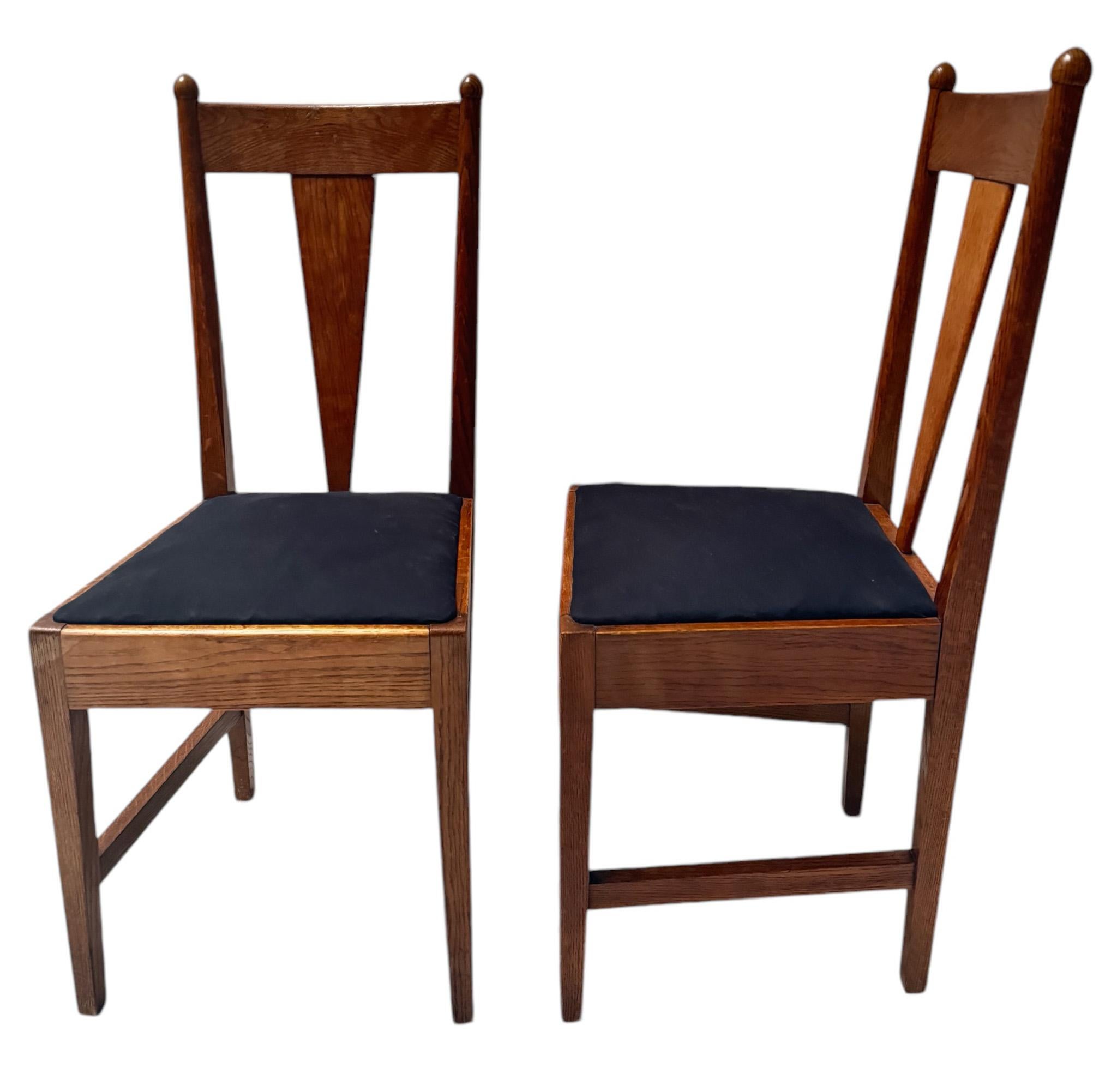Fabric Willem Penaat Two Art Deco Amsterdamse School Chairs for Metz & Co. Amsterdam For Sale
