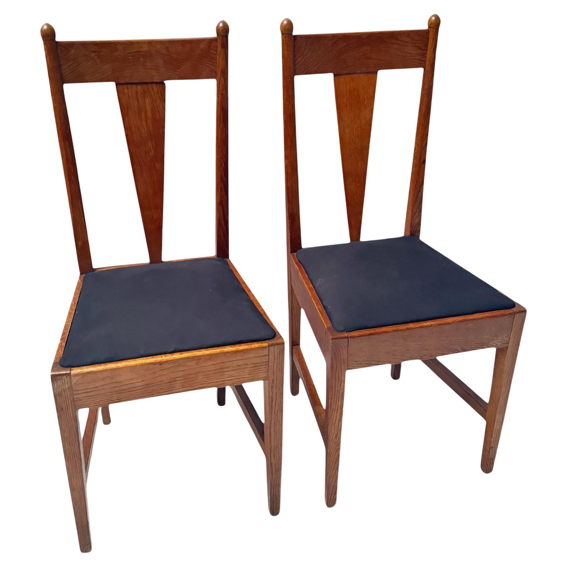 Willem Penaat Two Art Deco Amsterdamse School Chairs for Metz & Co. Amsterdam