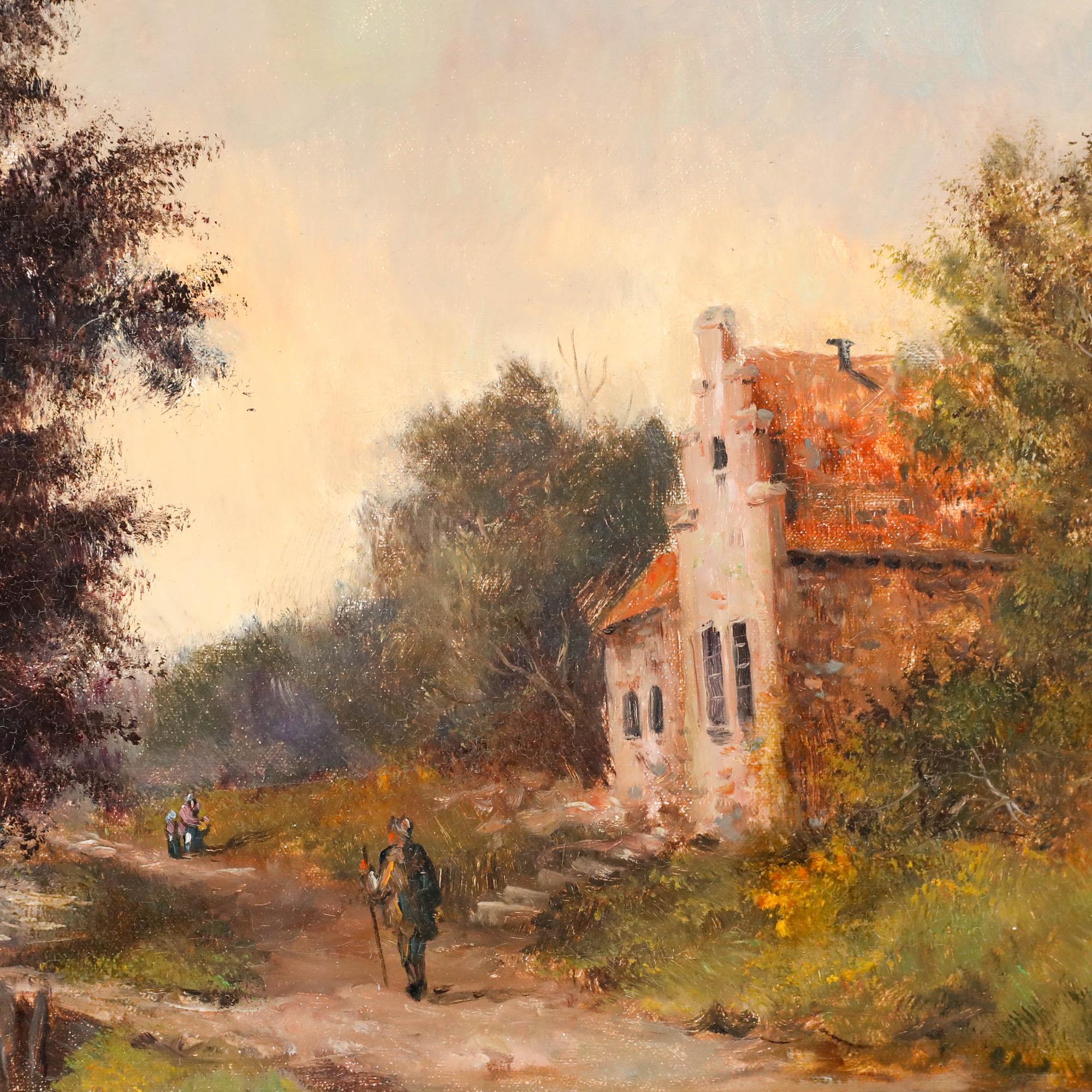 Willem Polderman (1913-1983) - Gerahmt Mitte 20. Jahrhundert Öl, Niederländische Landschaft im Angebot 3