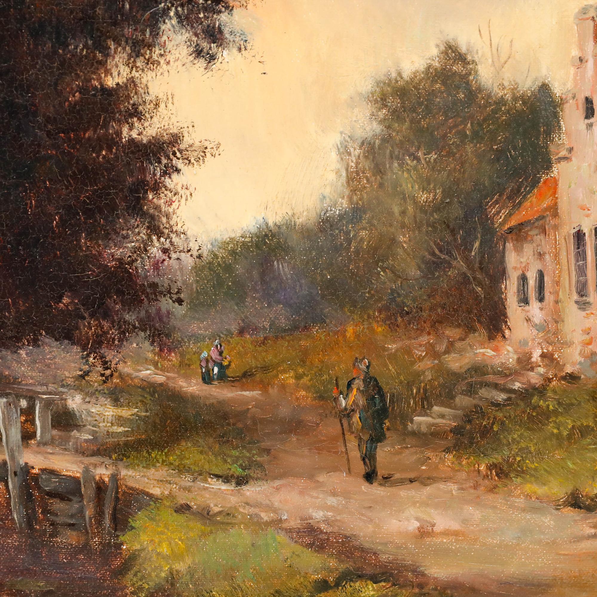 Willem Polderman (1913-1983) - Gerahmt Mitte 20. Jahrhundert Öl, Niederländische Landschaft im Angebot 4