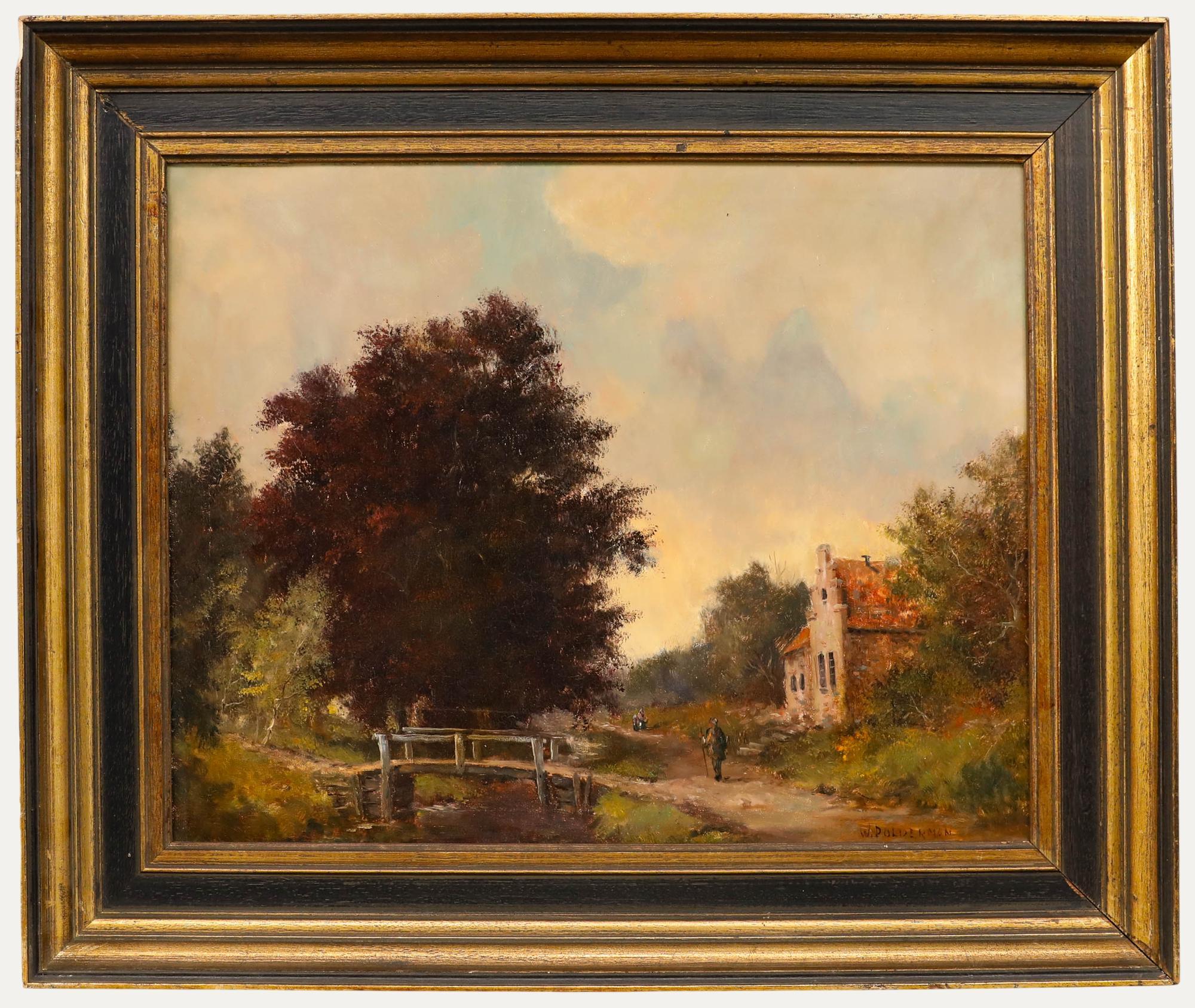 Willem Polderman (1913-1983) - Framed Mid 20th Century Oil, Dutch Landscape