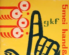 Original Vintage Poster For The GKF Exhibition Hand And Machine Stedelijk Museum