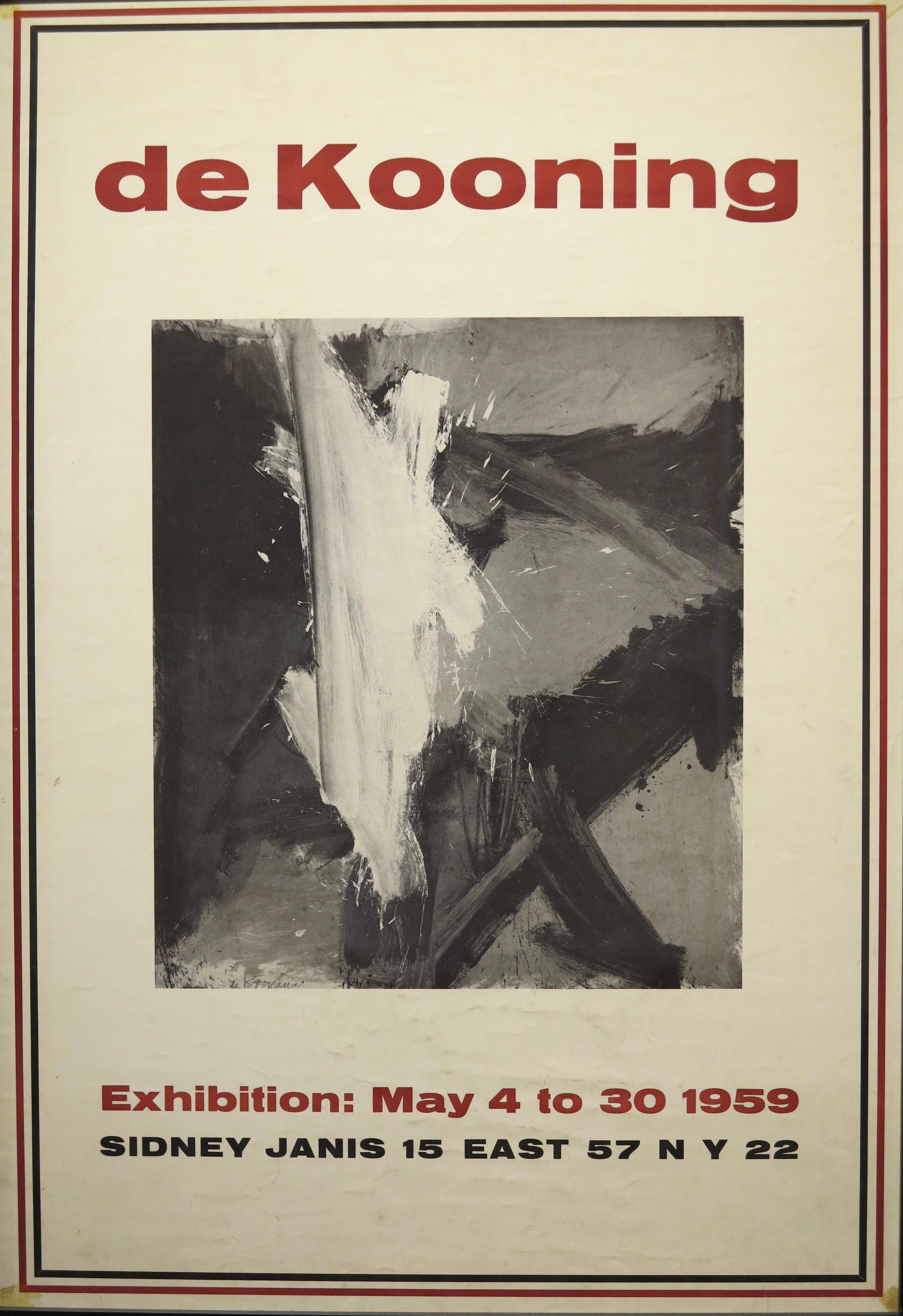 Willem (SEE Kooning) de Kooning Print - Sidney Janis Gallery 1959 Exhibition poster 