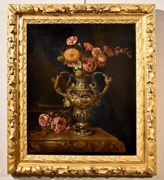 Antique Still Life Flowers Van Aelst Paint Oil on canvas Old master 17th Century Flemish