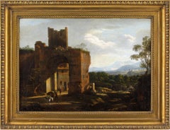 Willem Van Bemmel (Attribuito), Capriccio all'italiana con rovine e viaggiatori