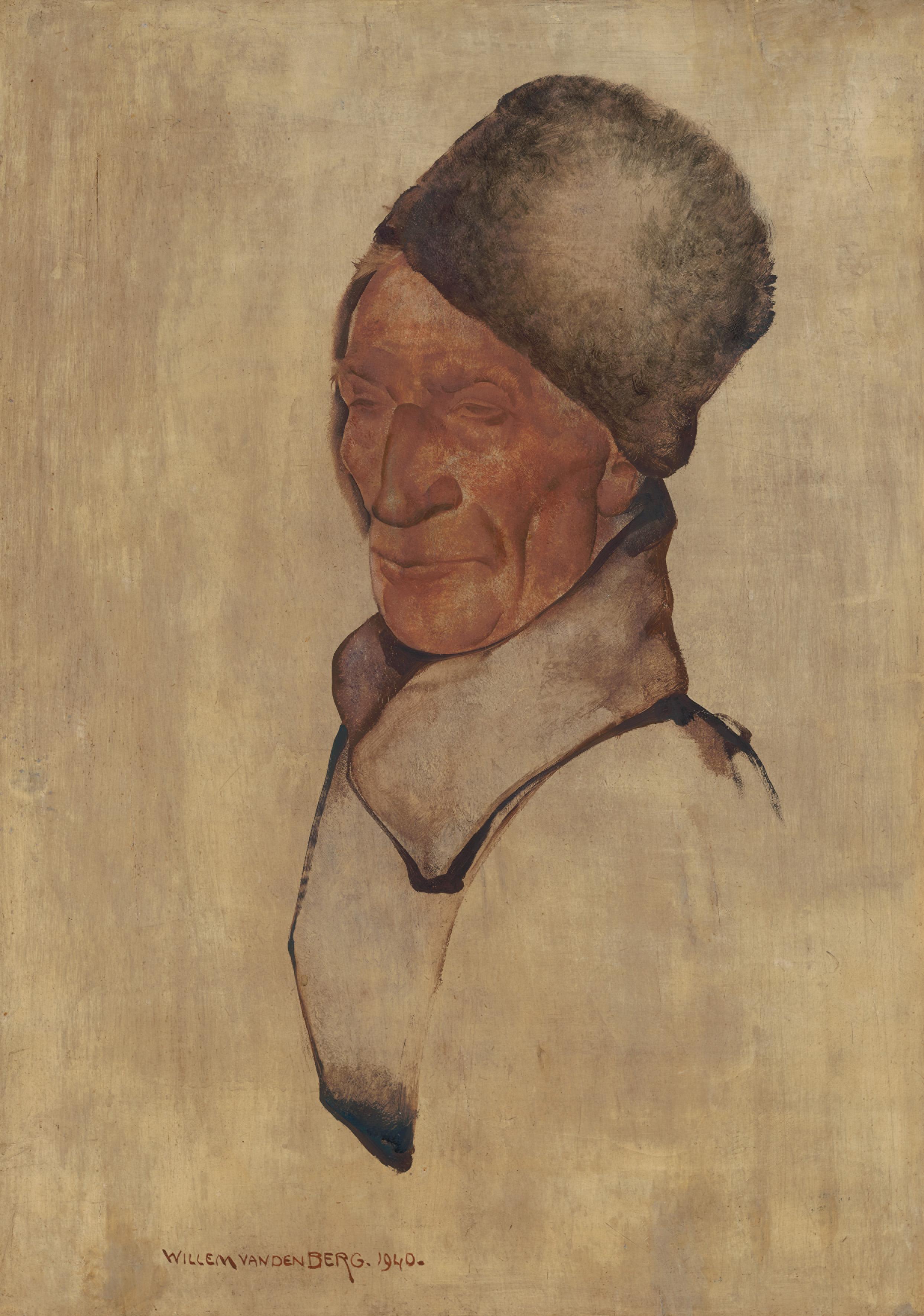Willem van de Berg Figurative Painting - Portrait of a fisherman, Volendam