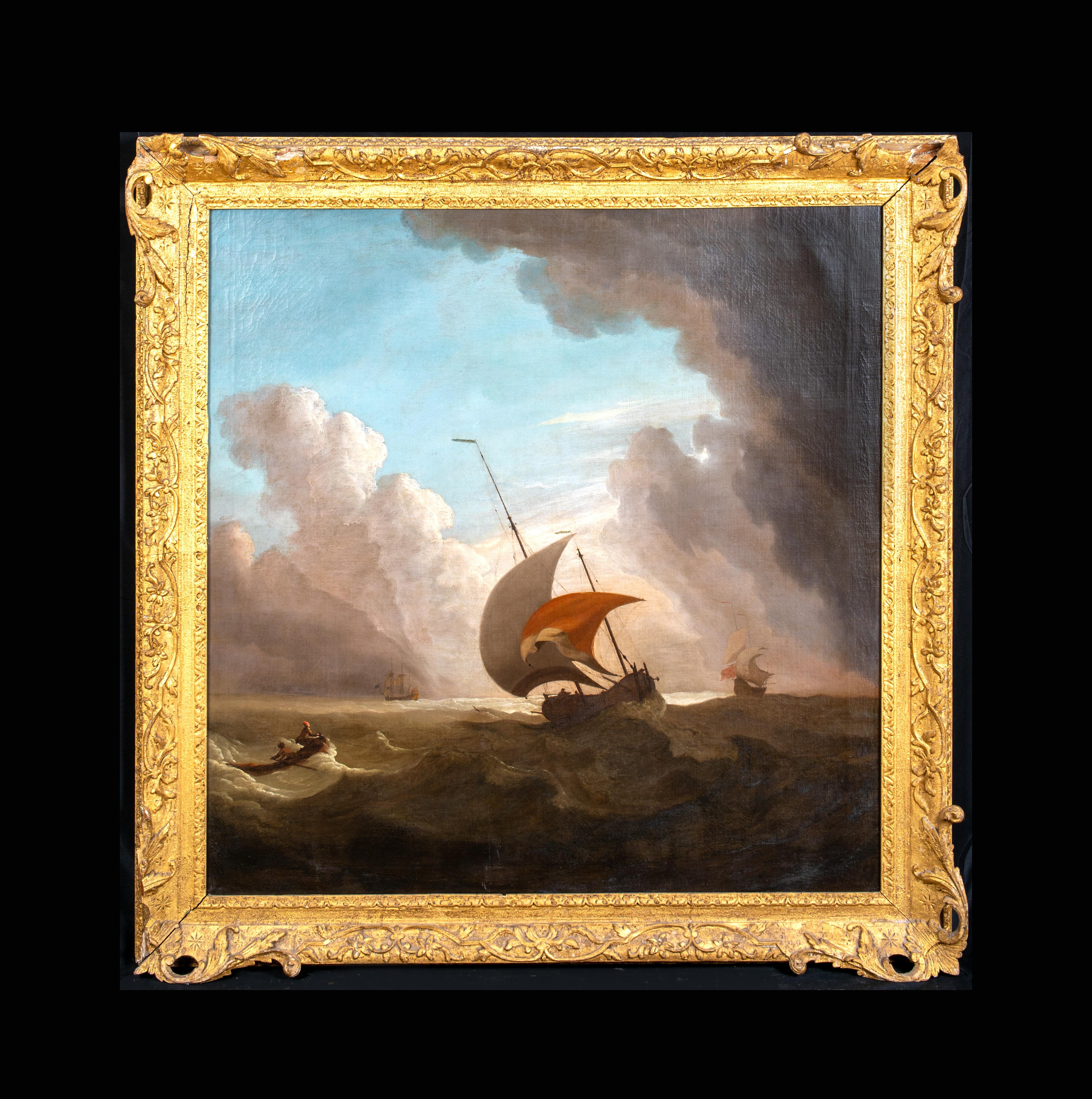 Dutch Ships In A Storm, 17th Century - Painting by Wilhelm van de Velde the Younger