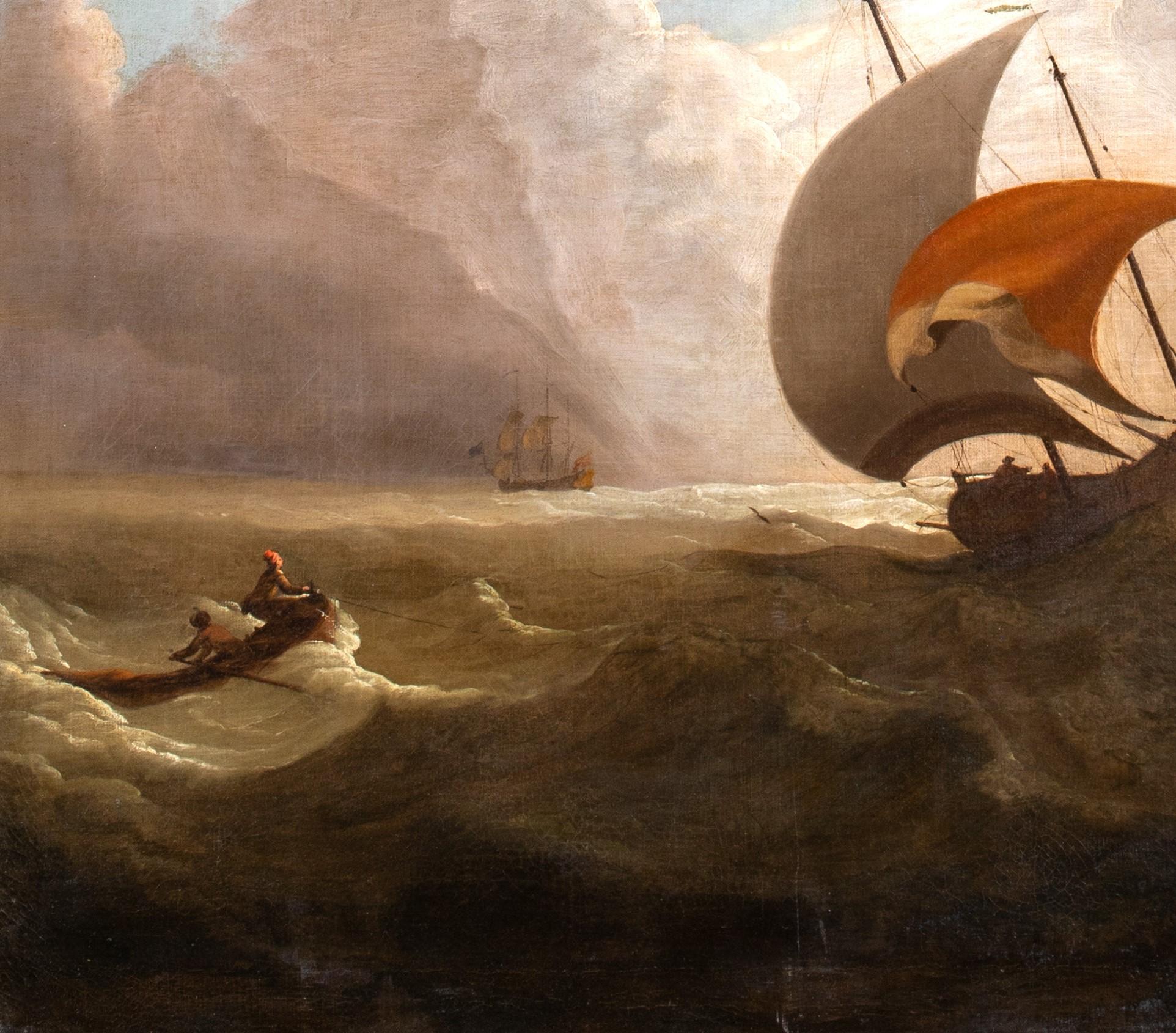 Dutch Ships In A Storm, 17th Century 1