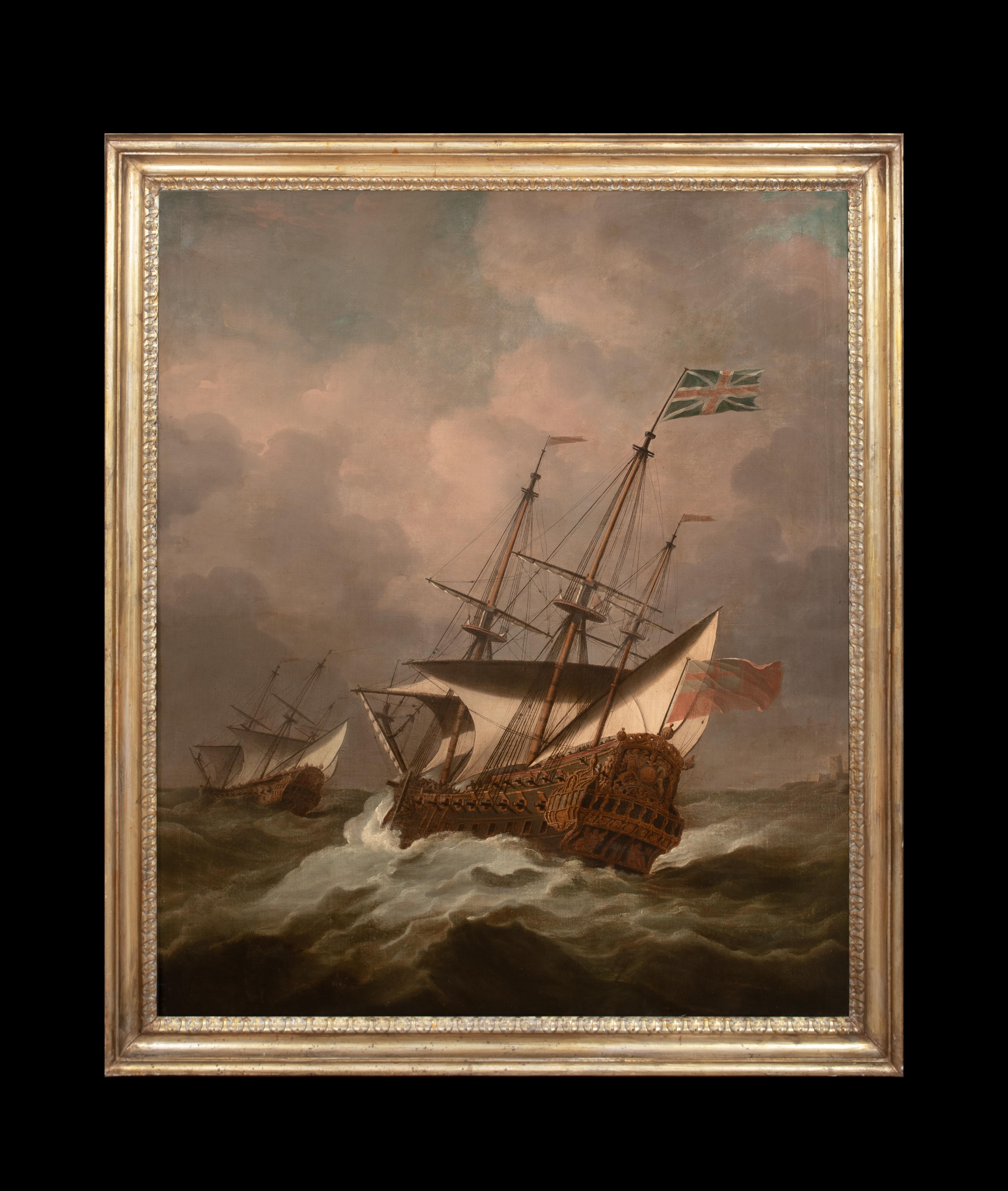 HMS Resolution im Orkan, 17. Jahrhundert  Willem Van De Velde (1633-1707) – Painting von Wilhelm van de Velde the Younger