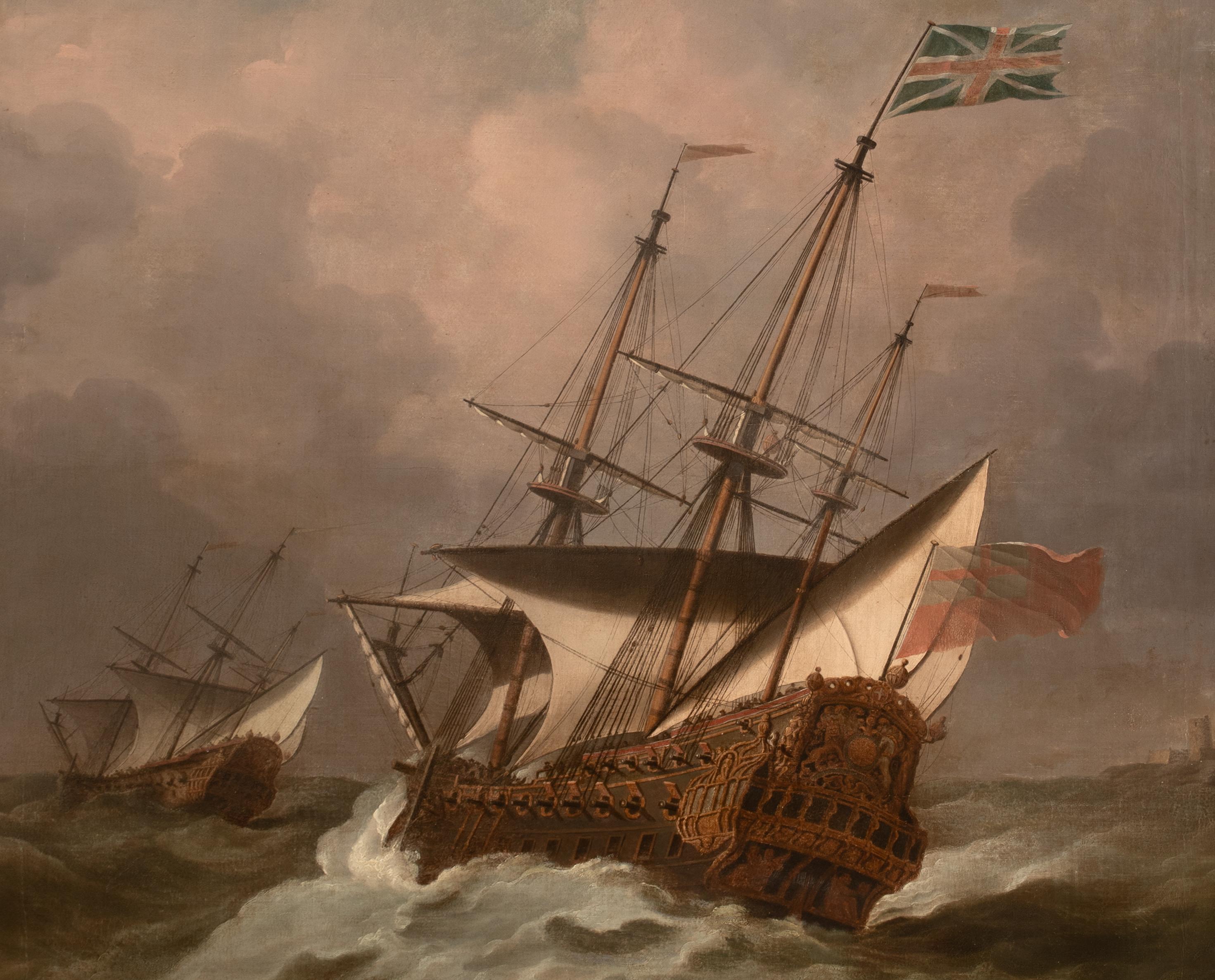 HMS Resolution im Orkan, 17. Jahrhundert  Willem Van De Velde (1633-1707) im Angebot 3