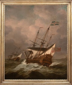 HMS Resolution In A Gale, 17th Century  Willem Van De Velde (1633-1707)