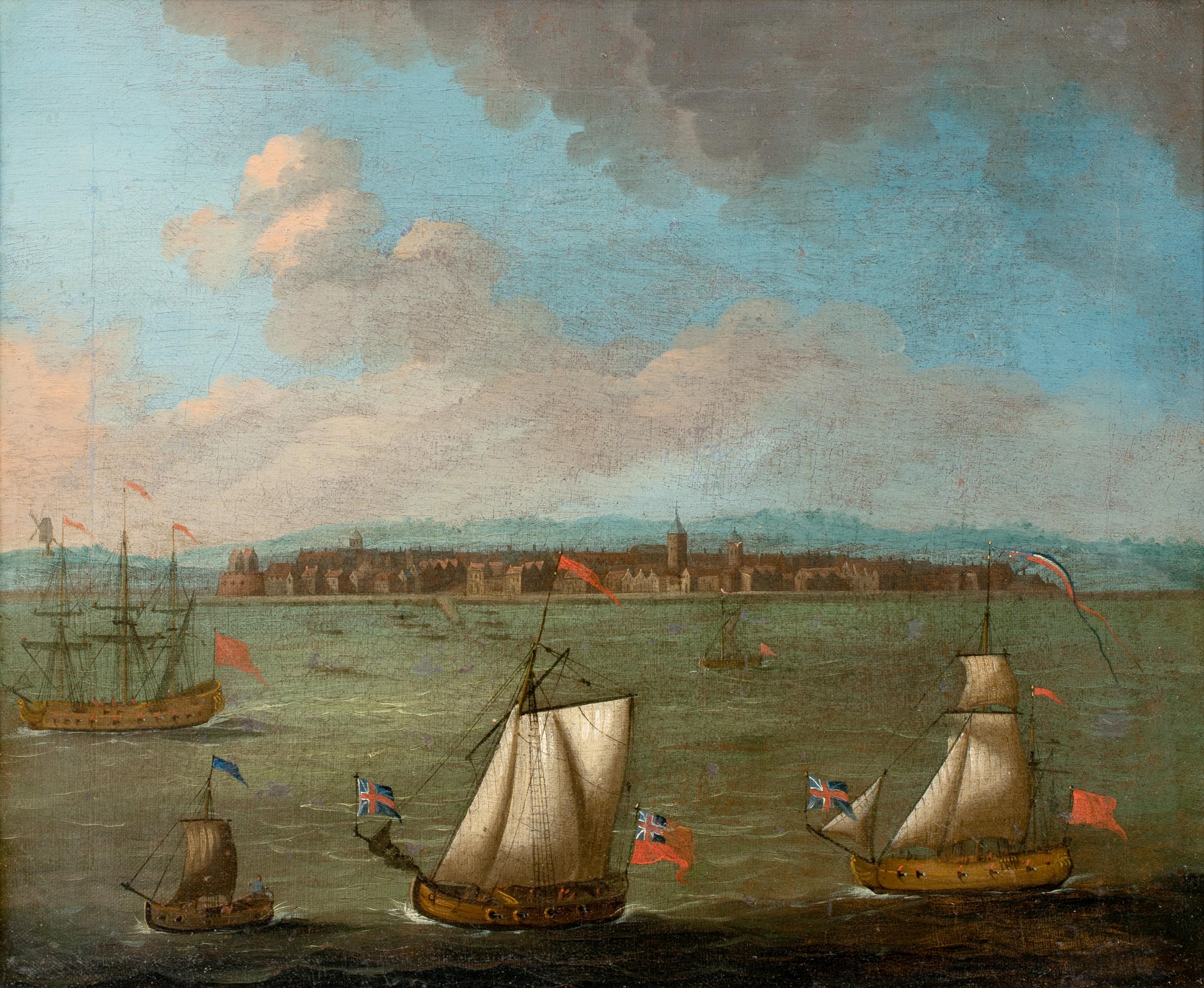 Wilhelm van de Velde the Younger Portrait Painting - The British Royal Navy Off Gravesend, 17th Century  