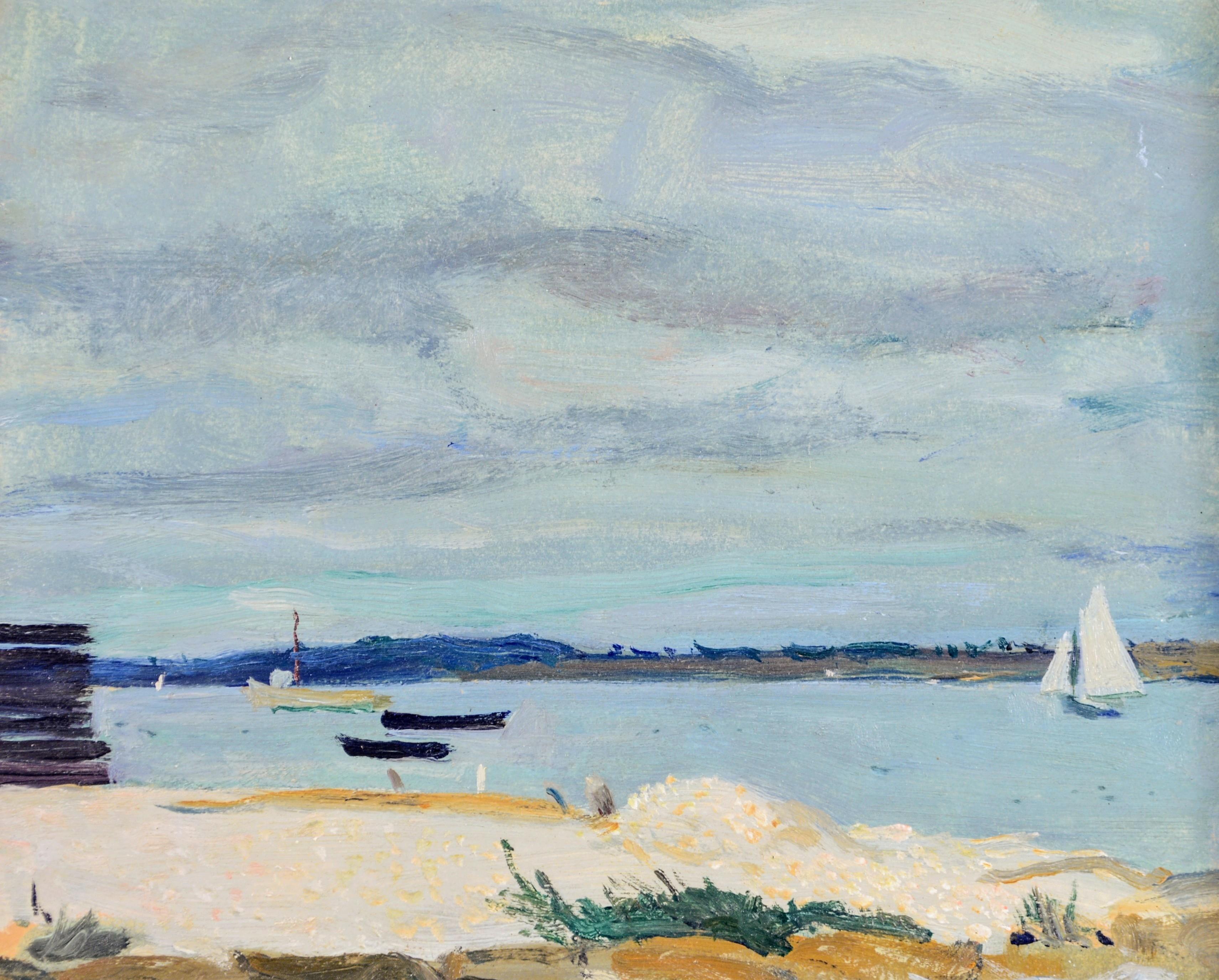 Locmariaquer - Frankreich Impressionistisches Gemälde der Bretagne, Strand- und Küstenlandschaft (Impressionismus), Painting, von William Van Hasselt
