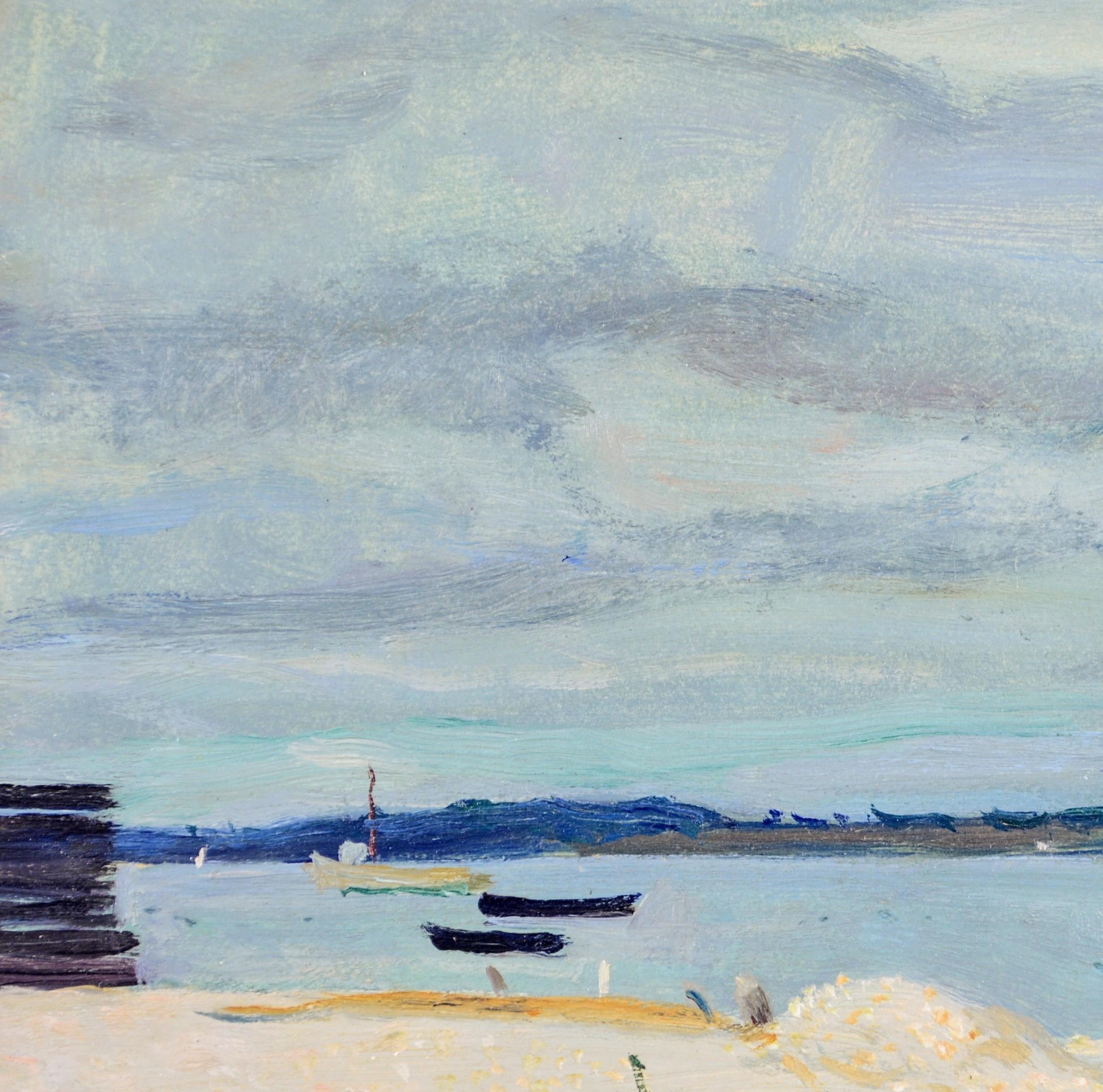 Ein sehr schönes impressionistisches Ölgemälde des bedeutenden niederländischen Malers Willem van Hasselt aus den 1930er Jahren, das den Strand von Locmariaquer in der Bretagne, Frankreich, darstellt.

Das Werk hat eine außergewöhnliche Provenienz,