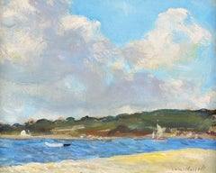 Trinité-sur-Mer - Peinture impressionniste française représentant un paysage côtier breton avec plage