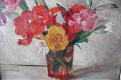 Vintage Stillleben Ölgemälde eines Blumenstraußes, original Blumengemälde