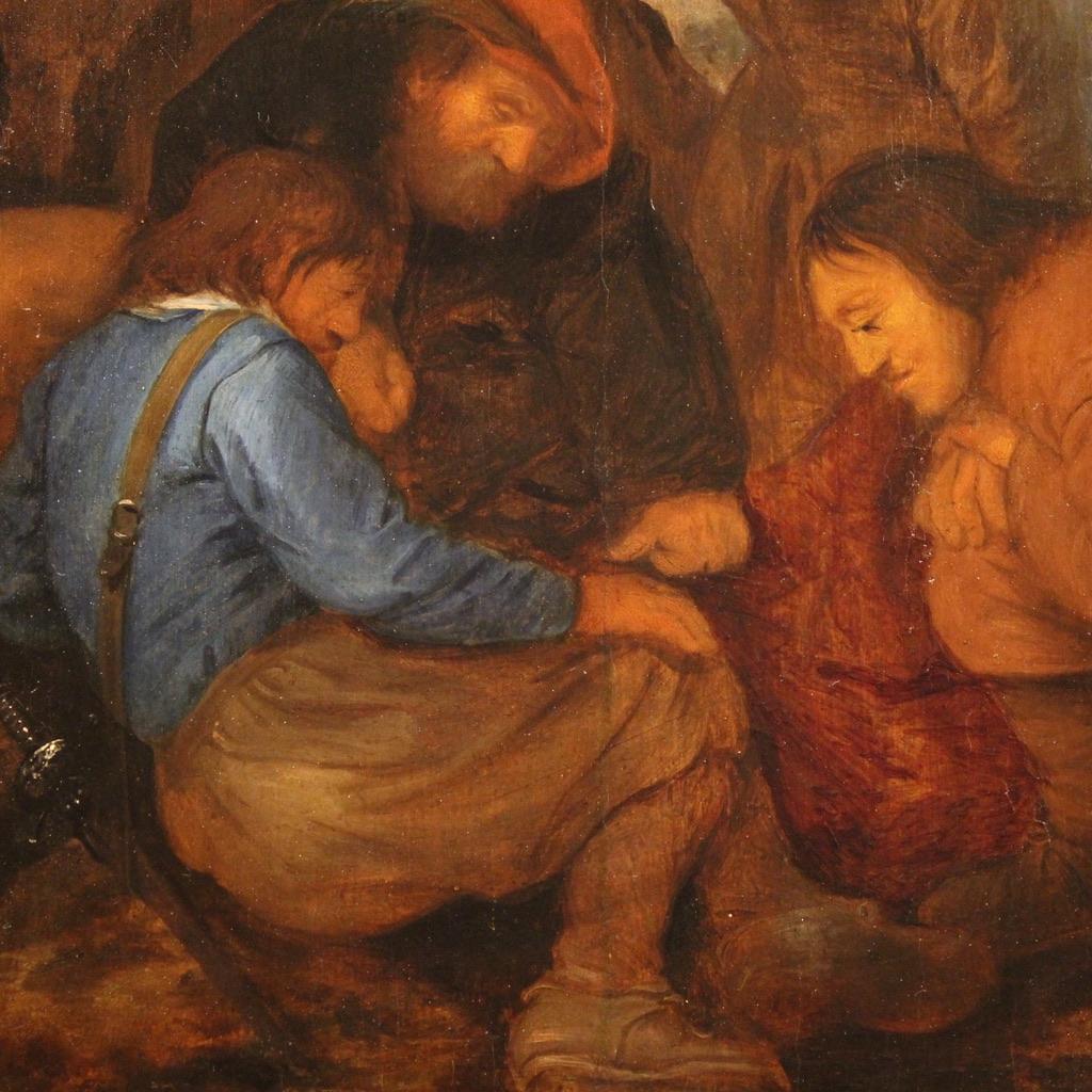 17th Century Oil on Panel Flemish Antique Religious Painting, 1650 For Sale 9