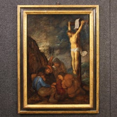Huile sur panneau du 17e siècle Peinture religieuse flamande ancienne, 1650