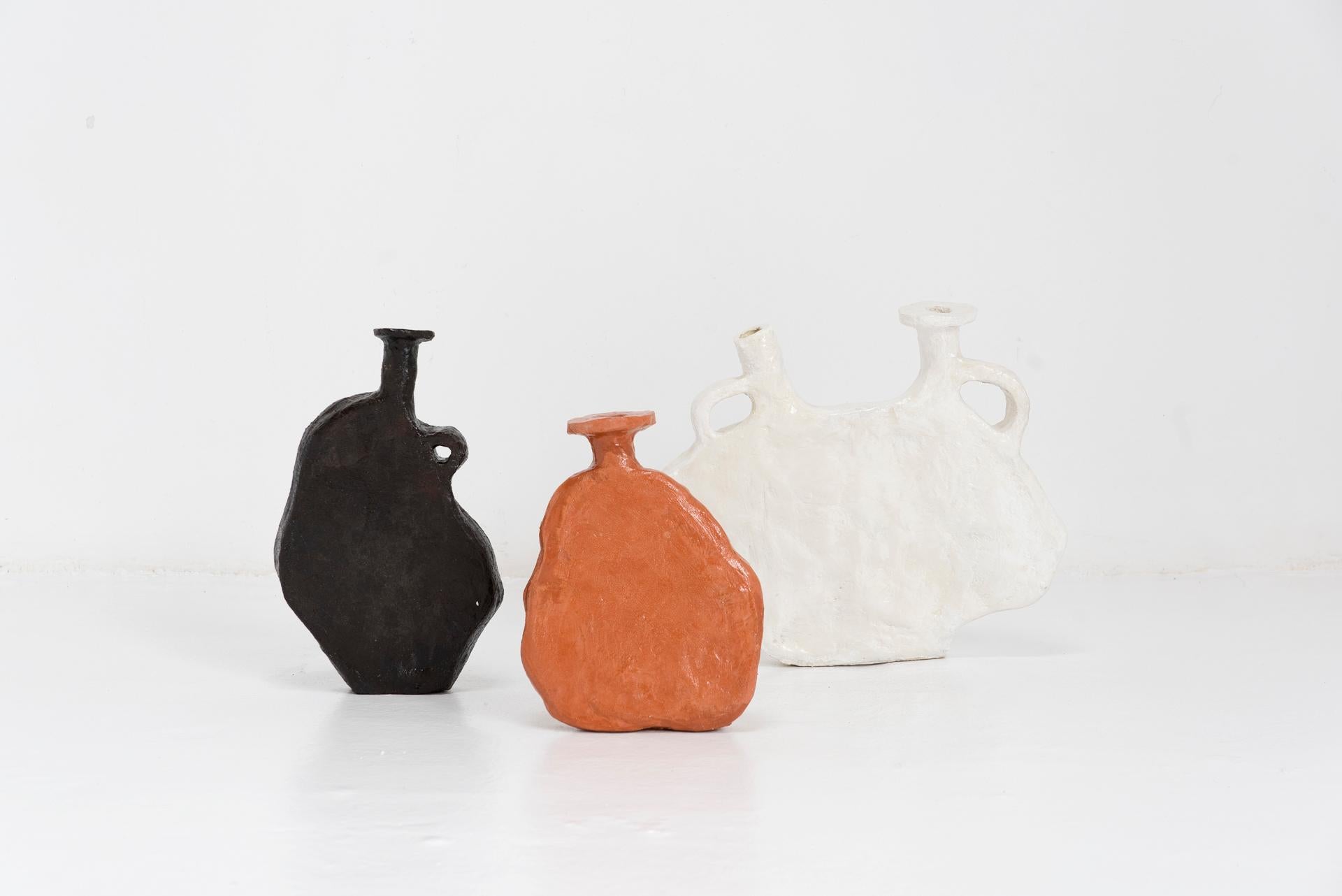 Willem van Hooff Black Ceramic Contemporary African Vessel Vase Model 