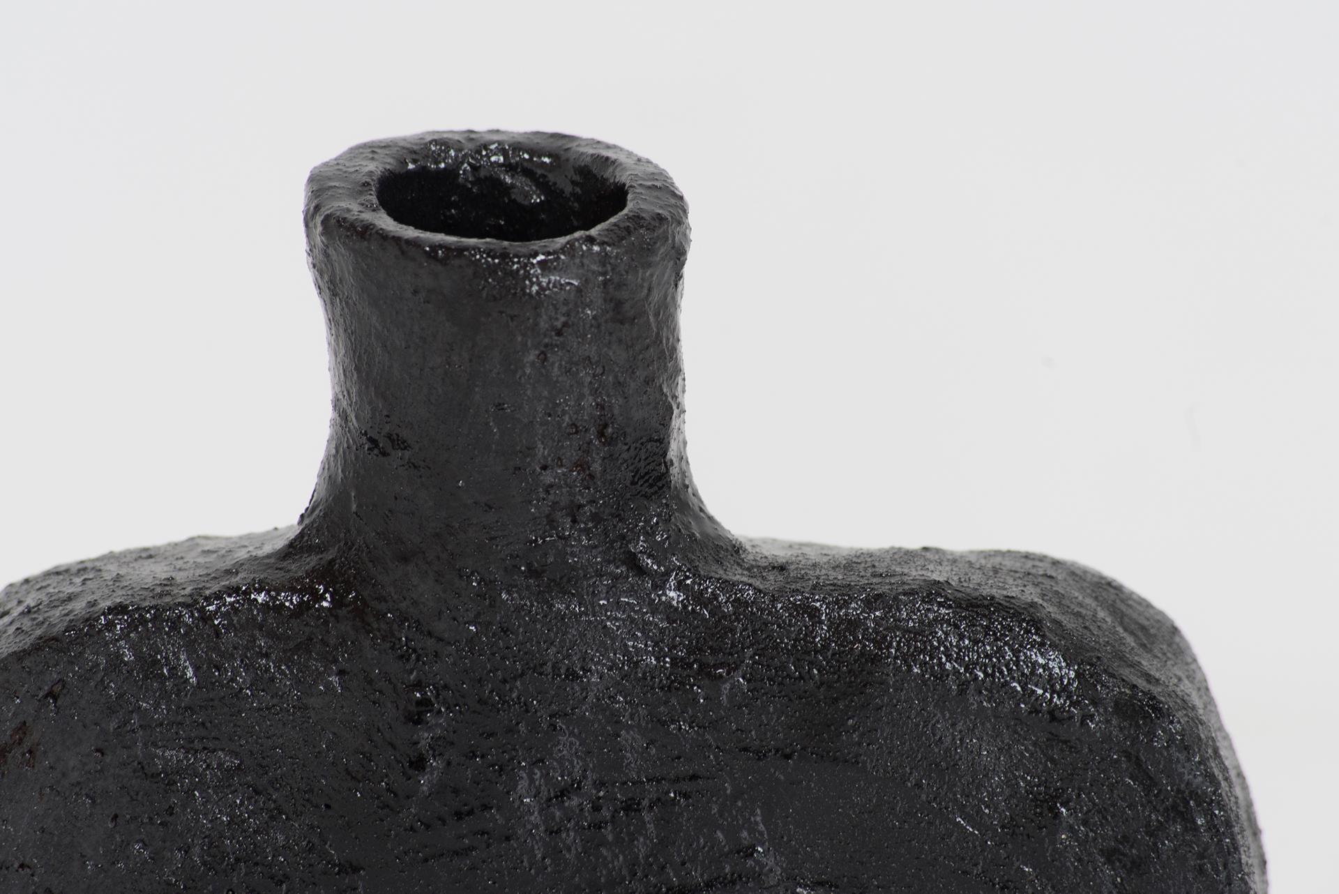 Willem Van Hooff Contemporary Black Ceramic Vase Model 