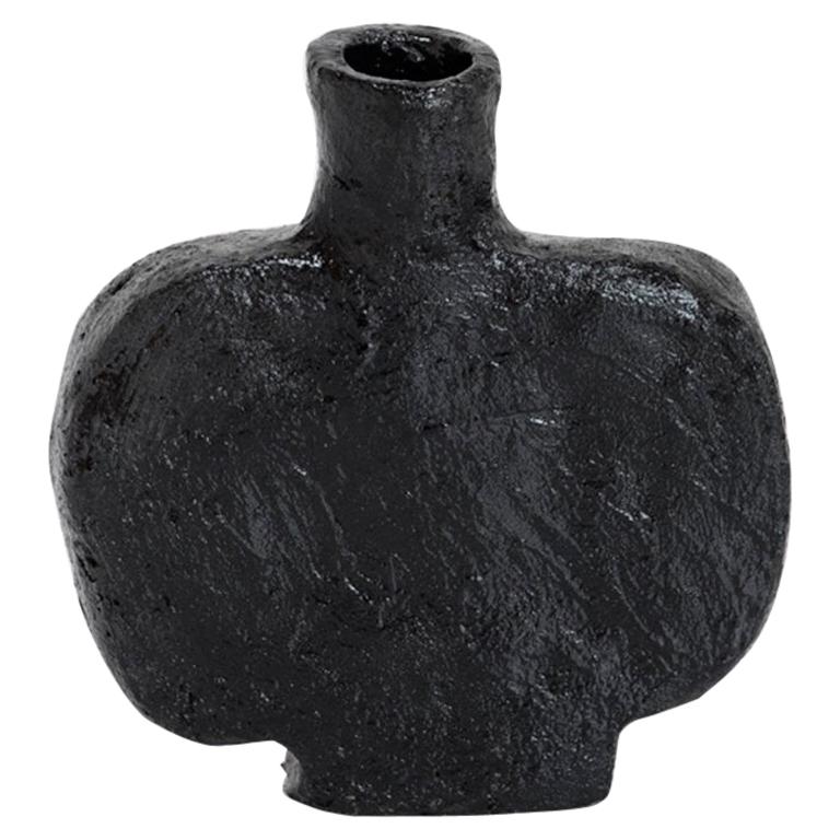 Willem Van Hooff Contemporary Black Ceramic Vase Model "Siku" African Vessel For Sale