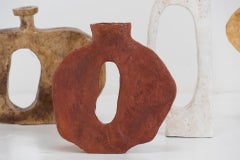 Willem Van Hooff Contemporary Red Ceramic African Vessel Vase Model "Toka", 2021