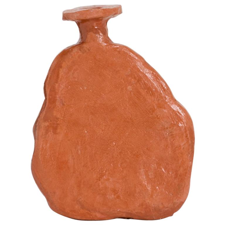 Willem Van Hooff Vase Model "Tamu" Contemporary Earthenware Orange Vessel, 2021 For Sale