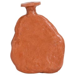 Willem Van Hooff Vase Model "Tamu" Contemporary Earthenware Orange Vessel, 2021