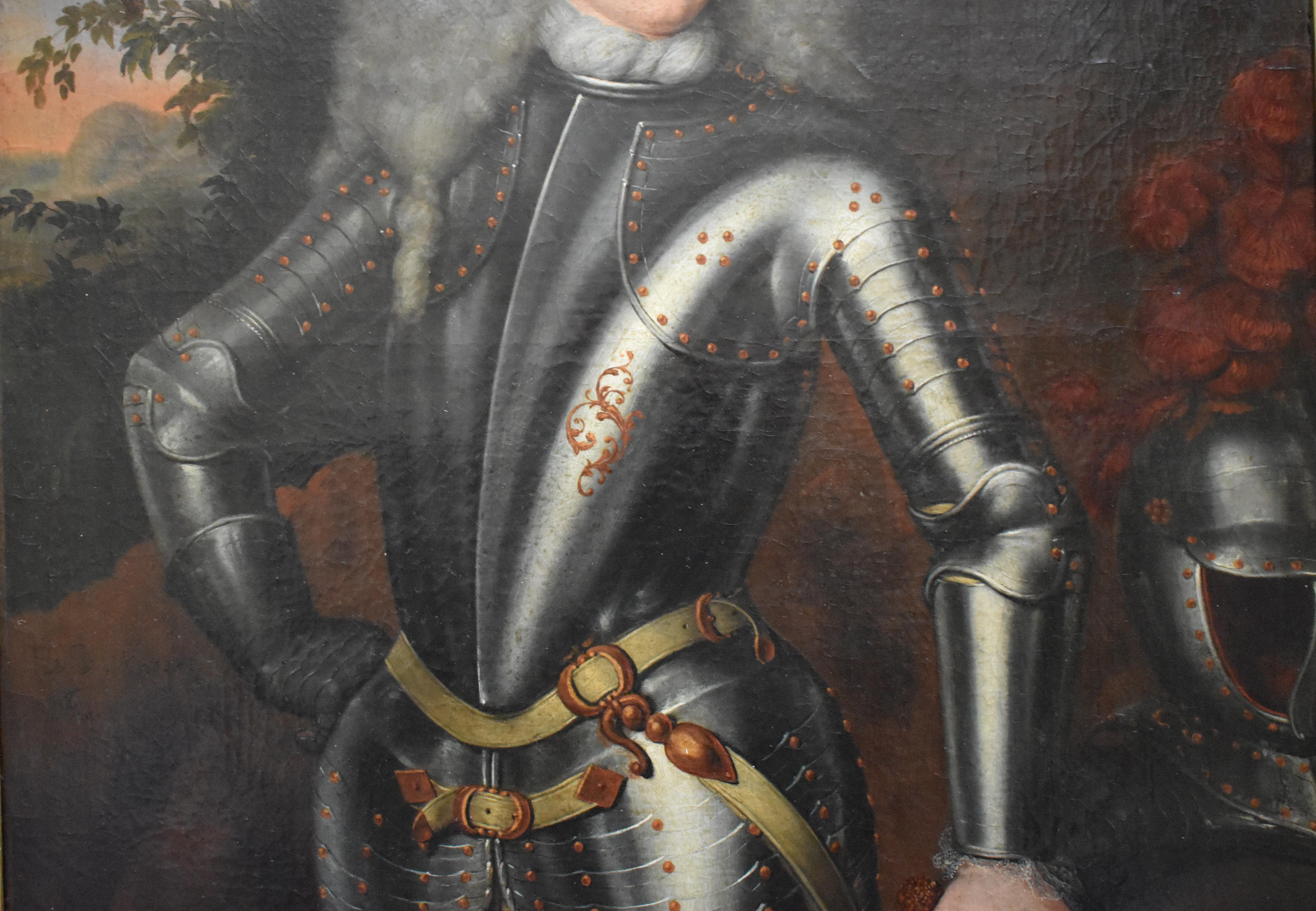 Willem van Kessel (c.1691–1727) – Portrait of Bewigged Gentleman in Armour, 1713 For Sale 6