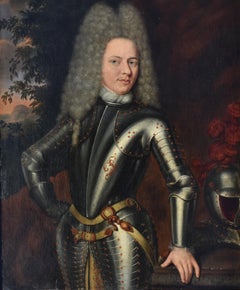 Willem van Kessel (c.1691–1727) – Portrait of Bewigged Gentleman in Armour, 1713