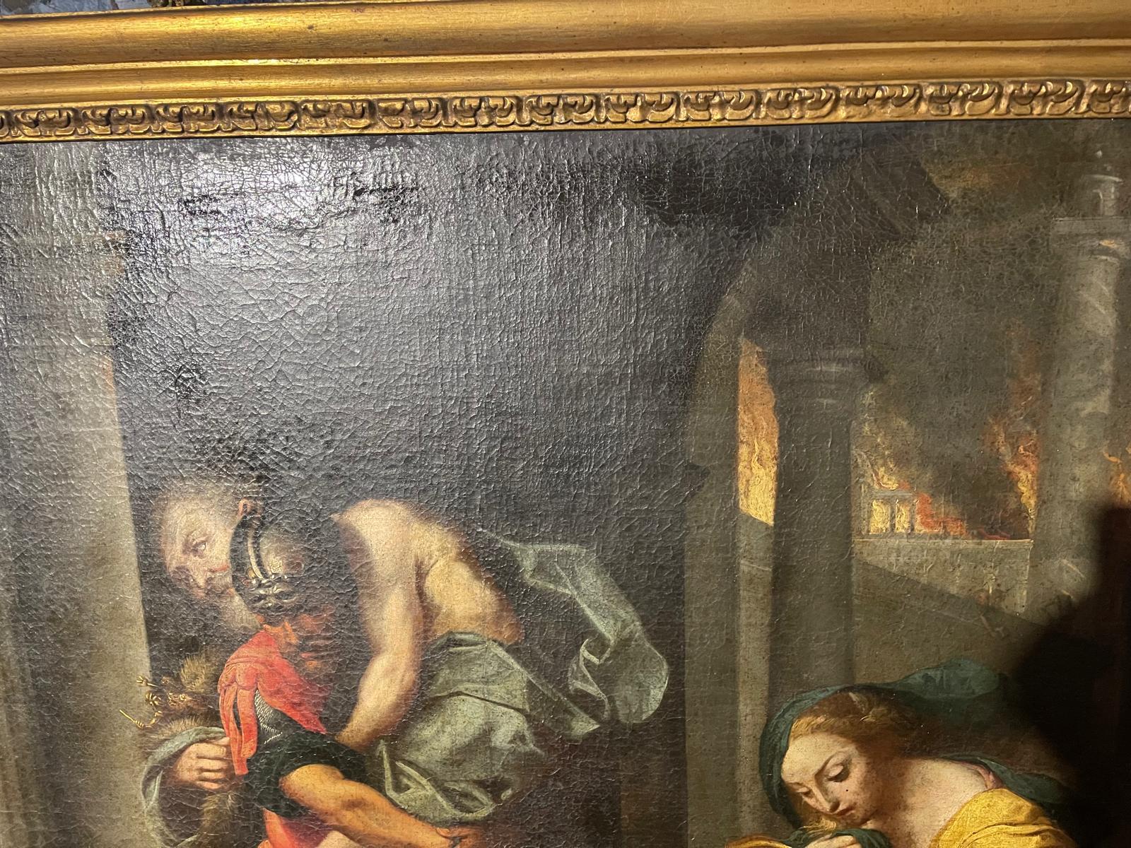 WILLEM VAN MIERIS (1662-1747) „Aeneas flücht aus dem brennenden Troy“ von Federico Barocci im Angebot 1