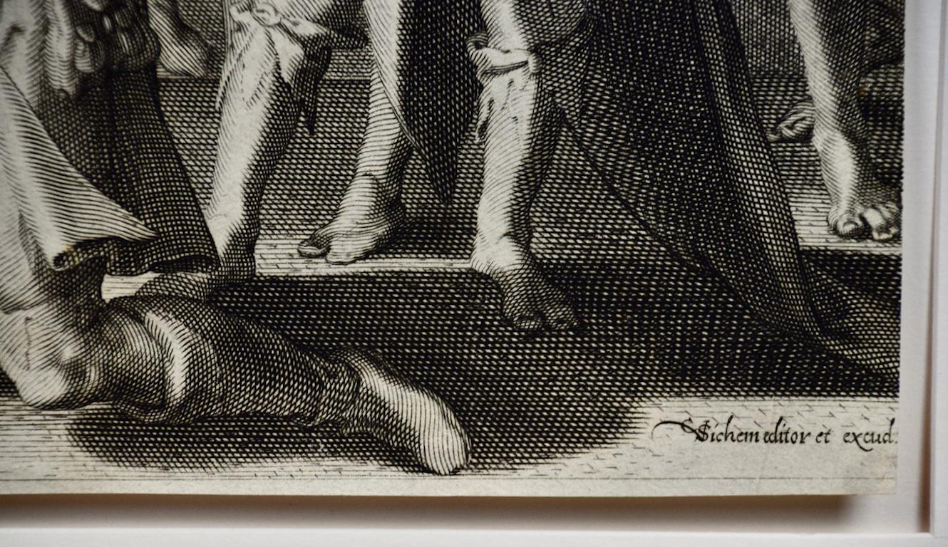 « Allégorie de la justice » : une gravure de maître ancien du 17ème siècle par van Swanenburg en vente 4