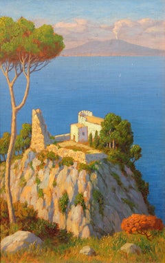 Bay of Naples and Mt Vesuvius Oil Painting by Willem Welters